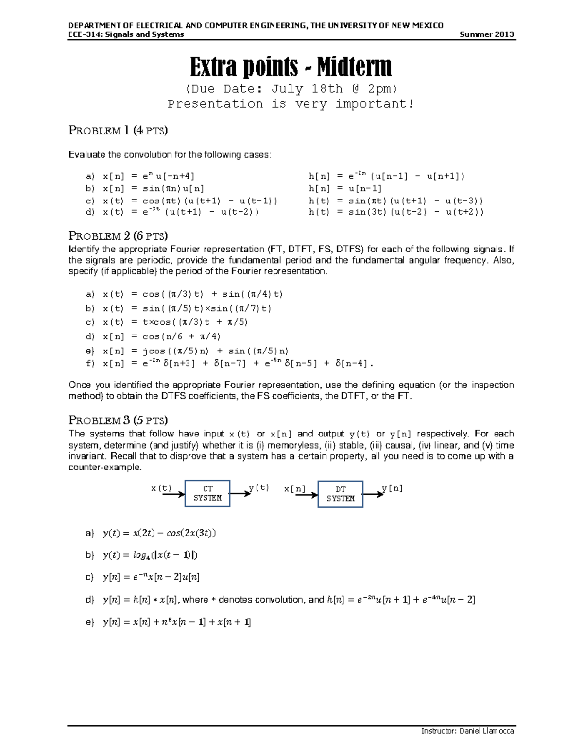 Extra Points Midterm Department Of Electrical And Computer Engineering The Studocu