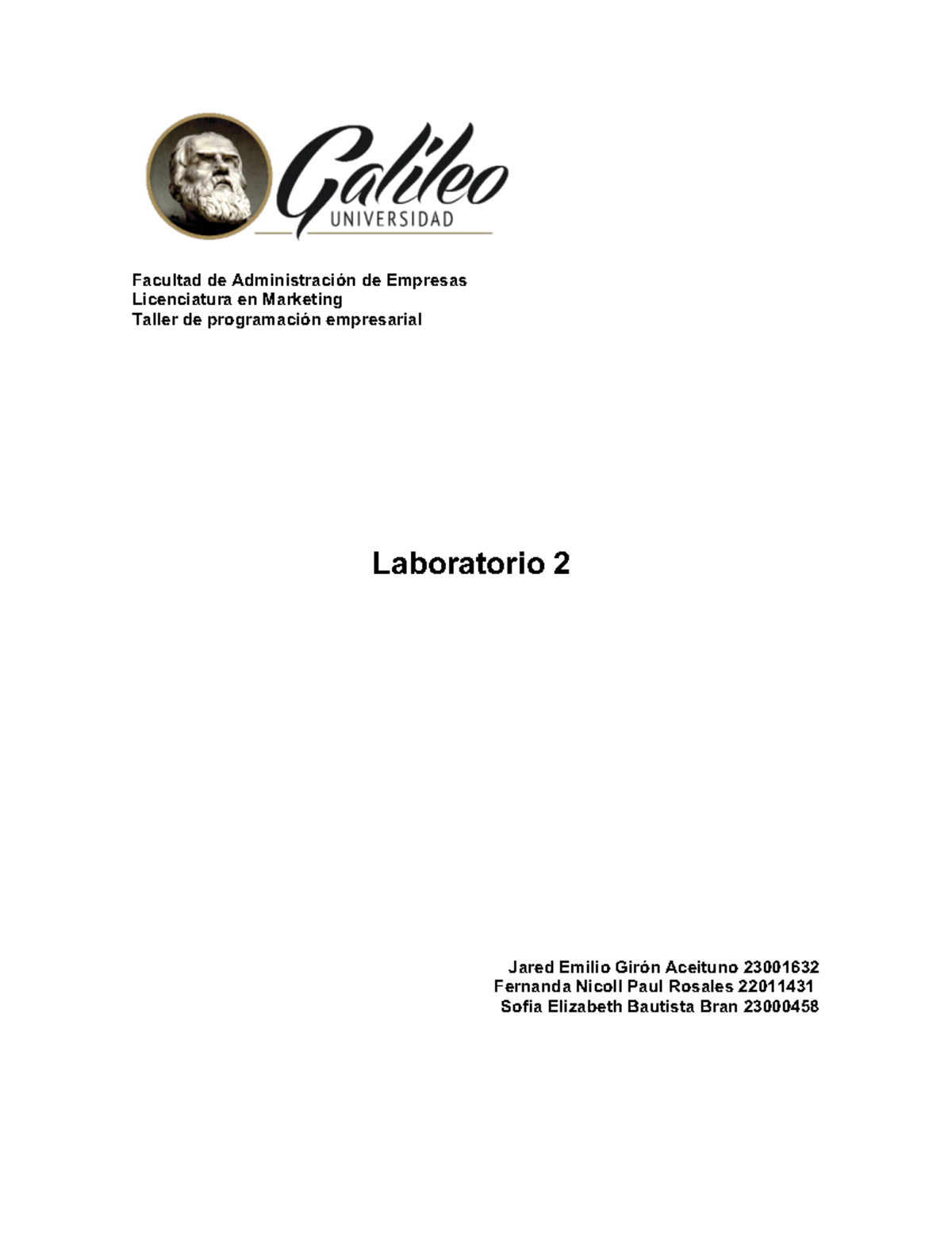 Lab 2 - asad - Facultad de Administración de Empresas Licenciatura en ...