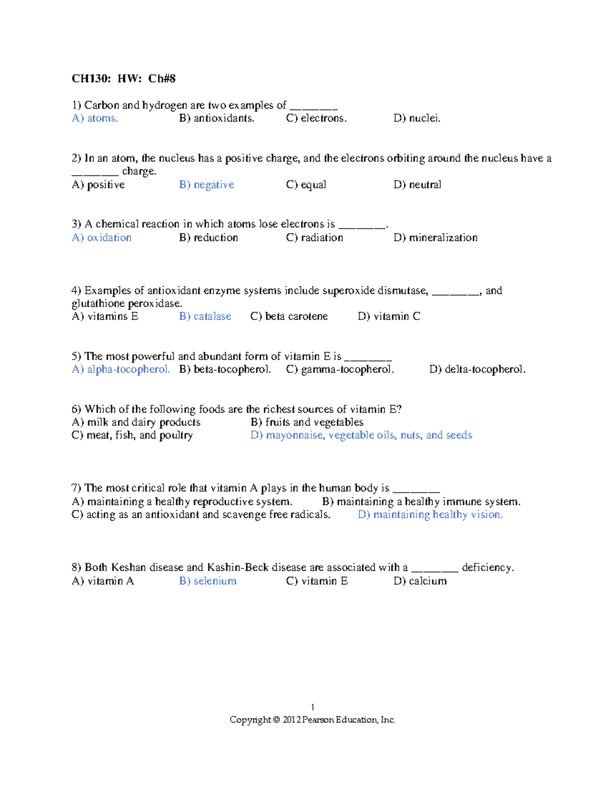 Ch#8-HW-8Qs (21) - Chapter 8 Work - 1 Copyright © 2012 Pearson ...