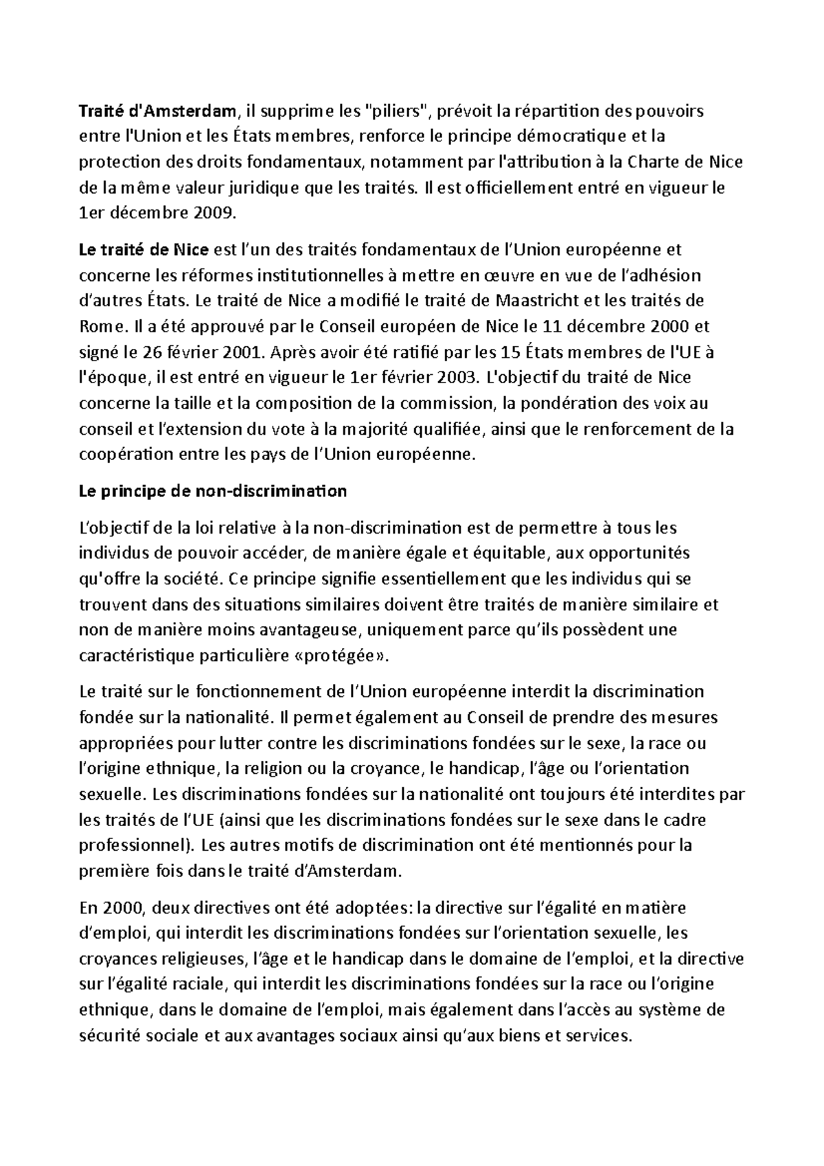 Trattato di Nizza e Amsterdam, Carta