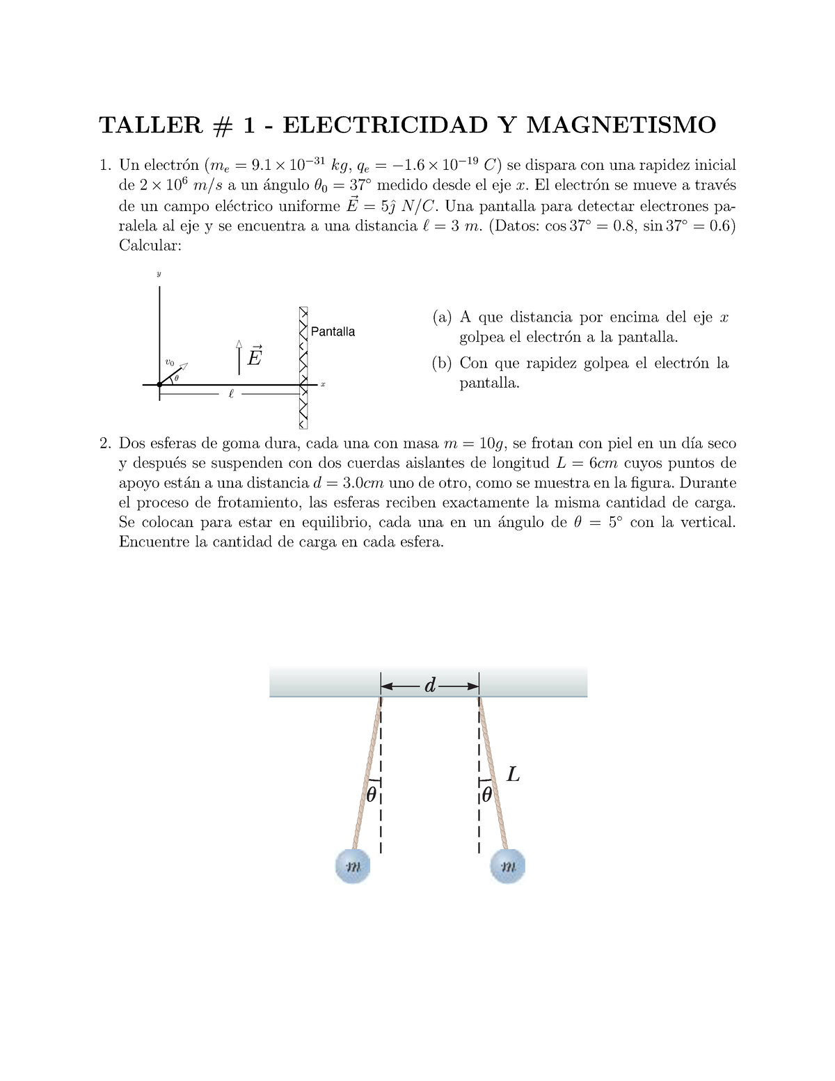 Taller GR3DFGHJ JJHGHG HHGGG IIJJIJ - quimicA - Electricidad y Magnetismo  Taller - Studocu