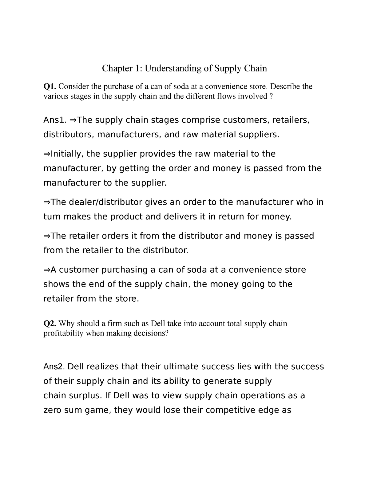 Chapter 1 Solution - Sustainable Supply Chain Management - Chapter 1 ...