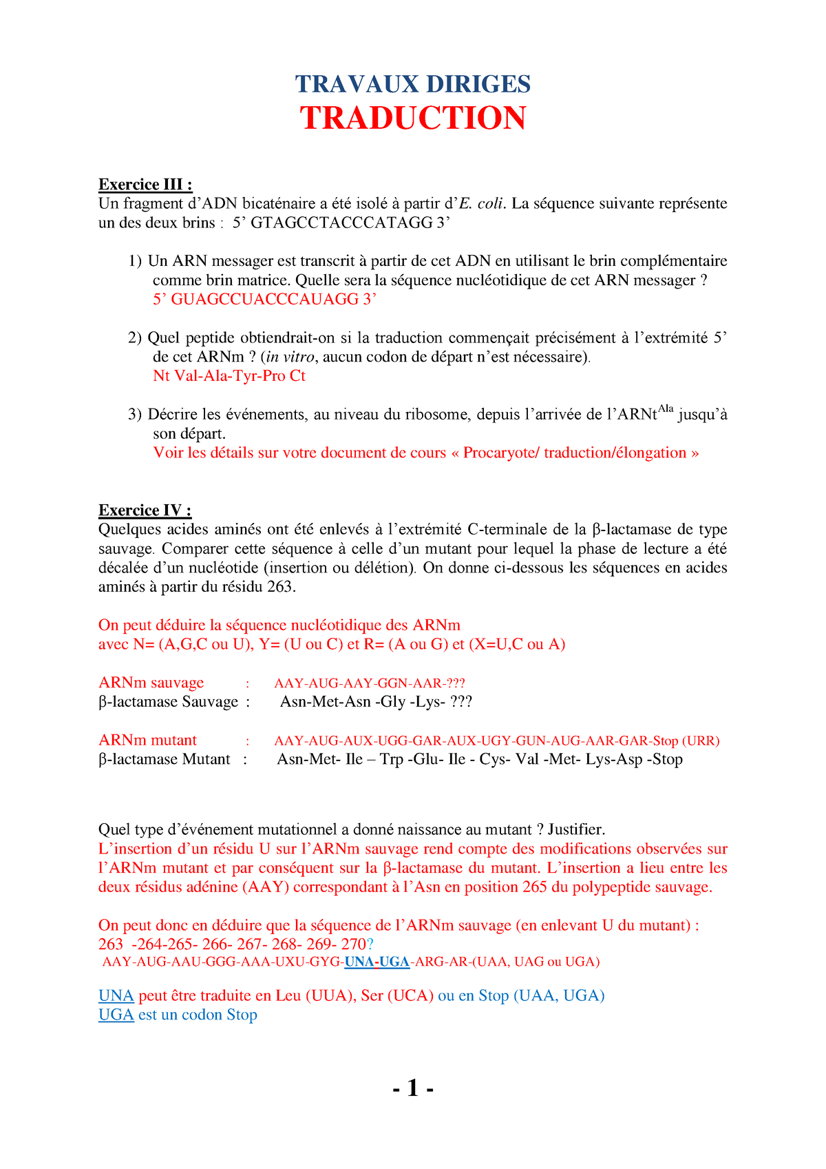 assignment traduction francais
