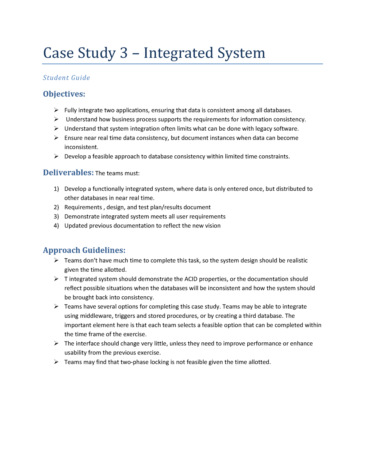 integrated case study assignment