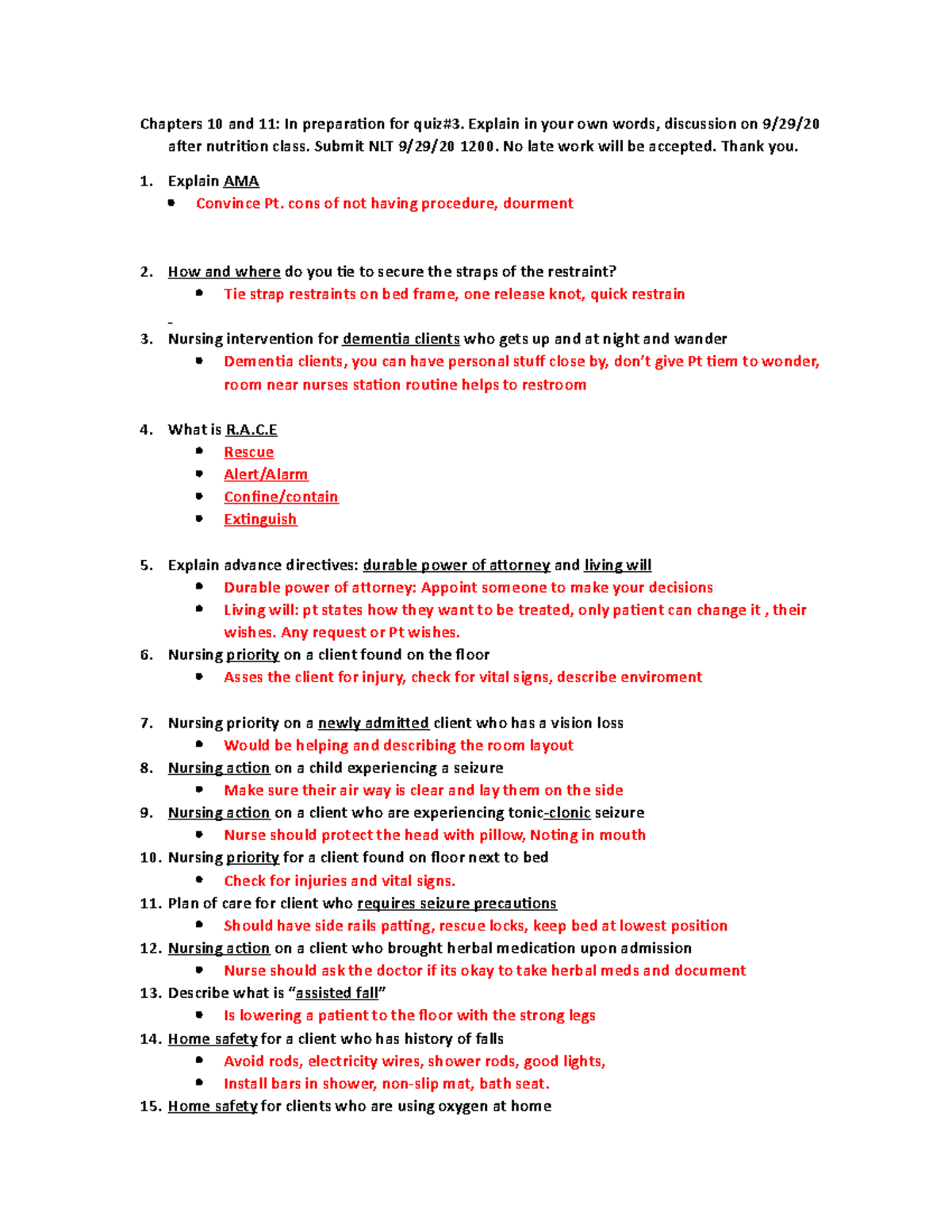 Chapter 10 And 11 Study Guide - Chapters 10 And 11: In Preparaion For ...