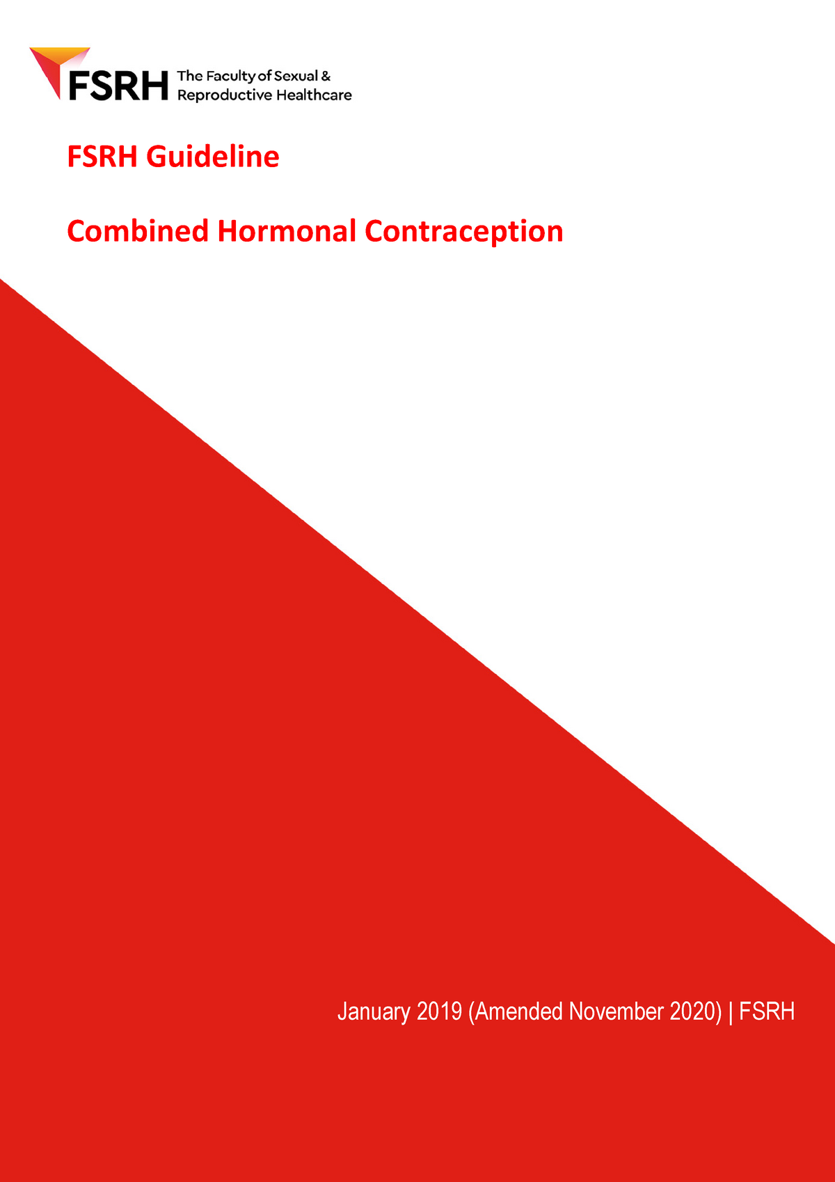 Fsrh Guideline Combined Hormonal Contraception 2020 - FSRH Guideline ...