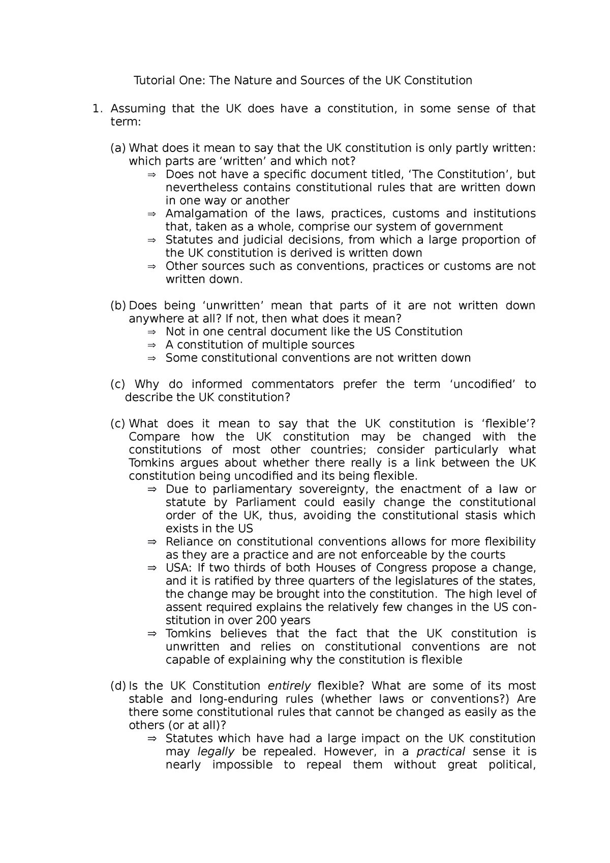 sources of the uk constitution essays