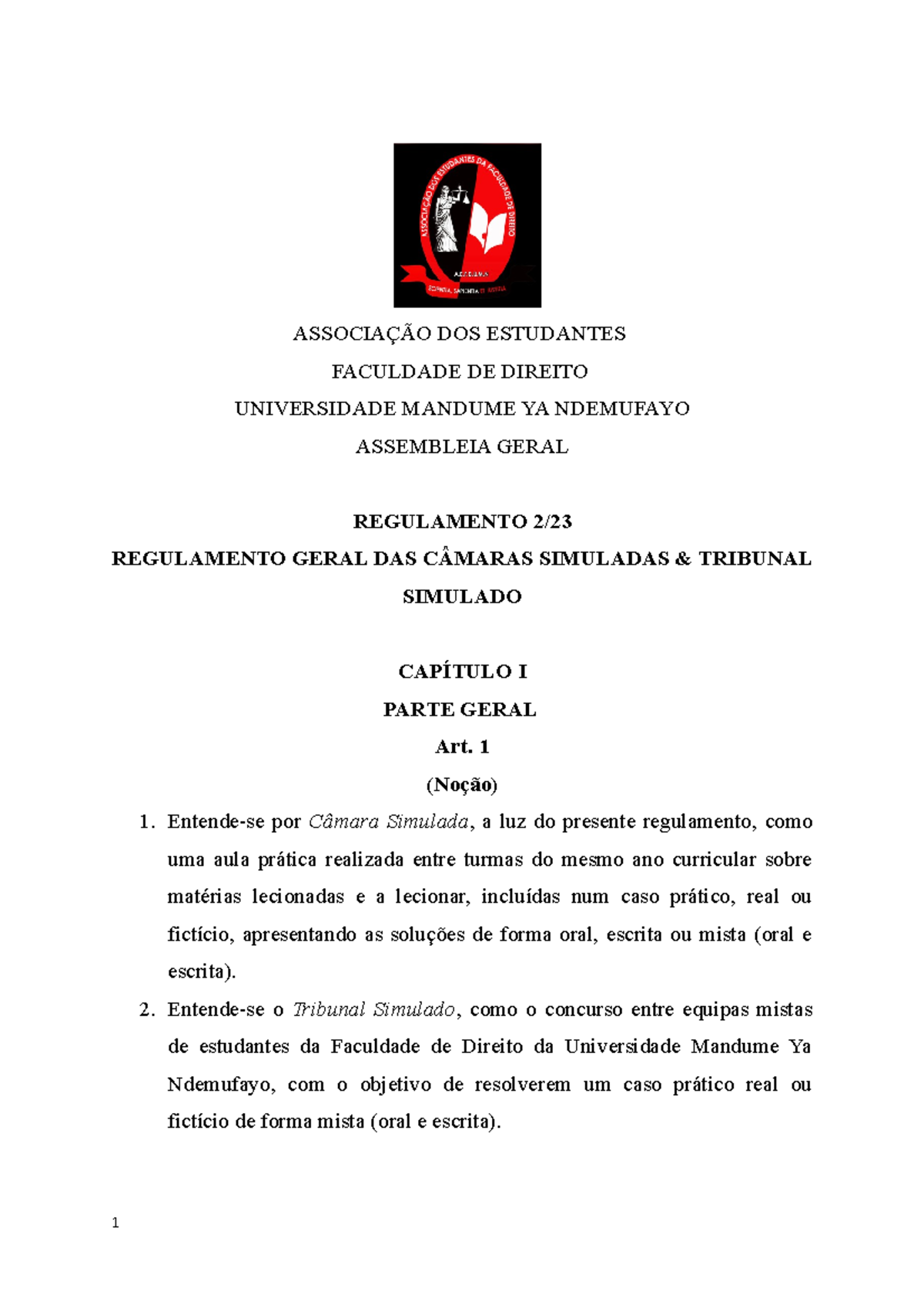 Tribunal Simulado - ASSOCIAÇÃO DOS ESTUDANTES FACULDADE DE DIREITO ...