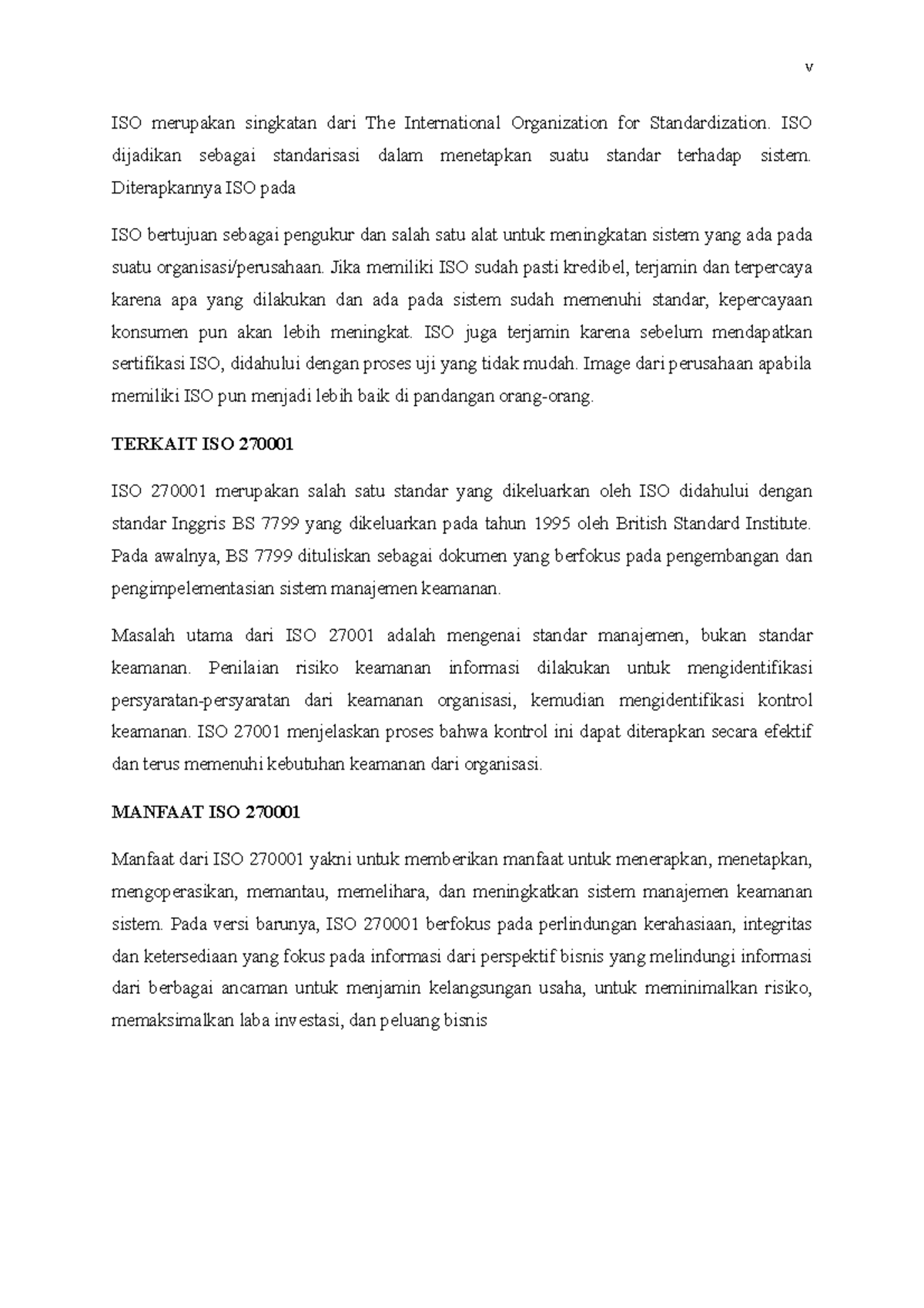 Keamanan Sistem Informasi ISO - v ISO merupakan singkatan dari The ...