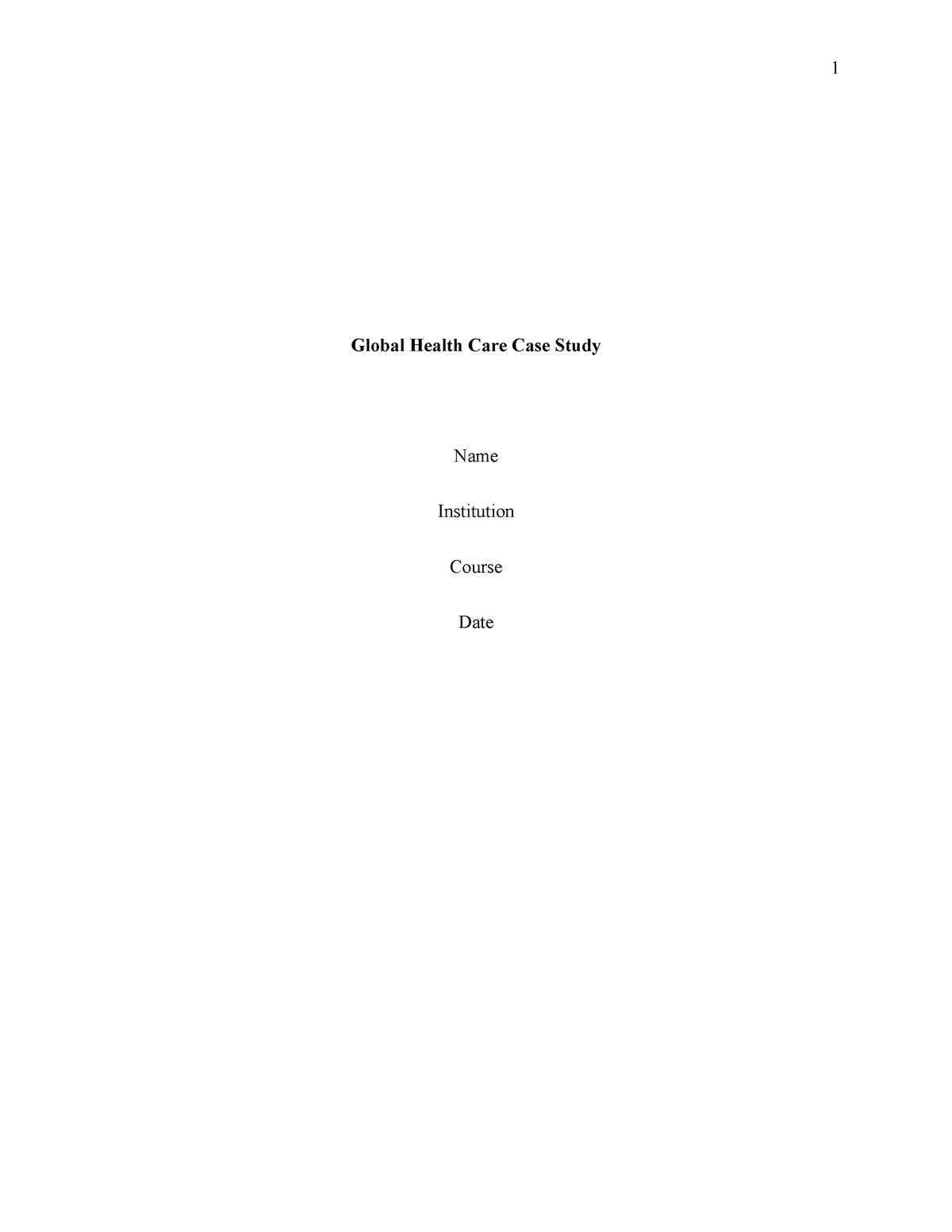 case study global health