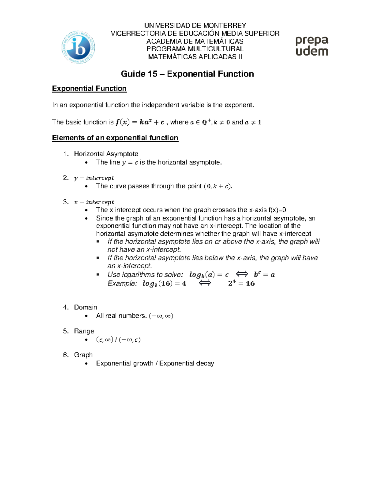 15 Exponential Function MC Guide and Lab - UNIVERSIDAD DE MONTERREY ...