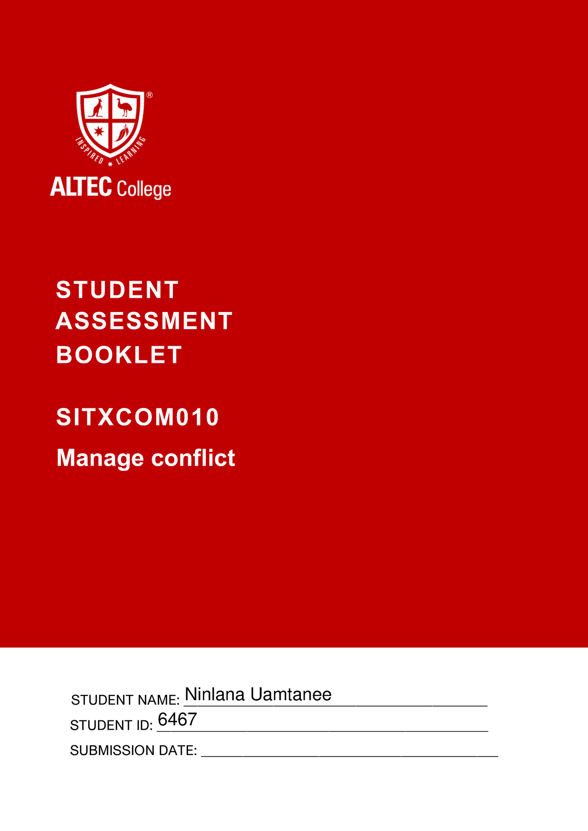 Sitxcom 010 Assessment Booklet Student - STUDENT ASSESSMENT BOOKLET ...