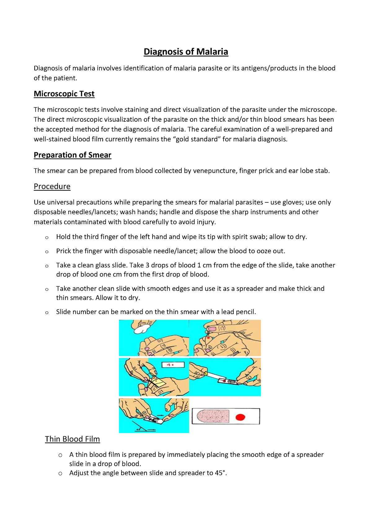 Diagnosis of Malaria - Diagnosis of Malaria Diagnosis of malaria ...