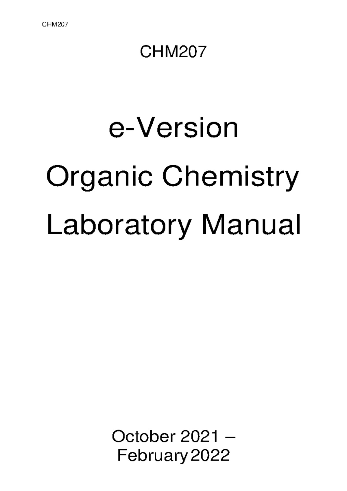 CHM207 EXTRACTION AND DRYING OF AN AQUEOUS SOLUTION lab manual - CHM ...