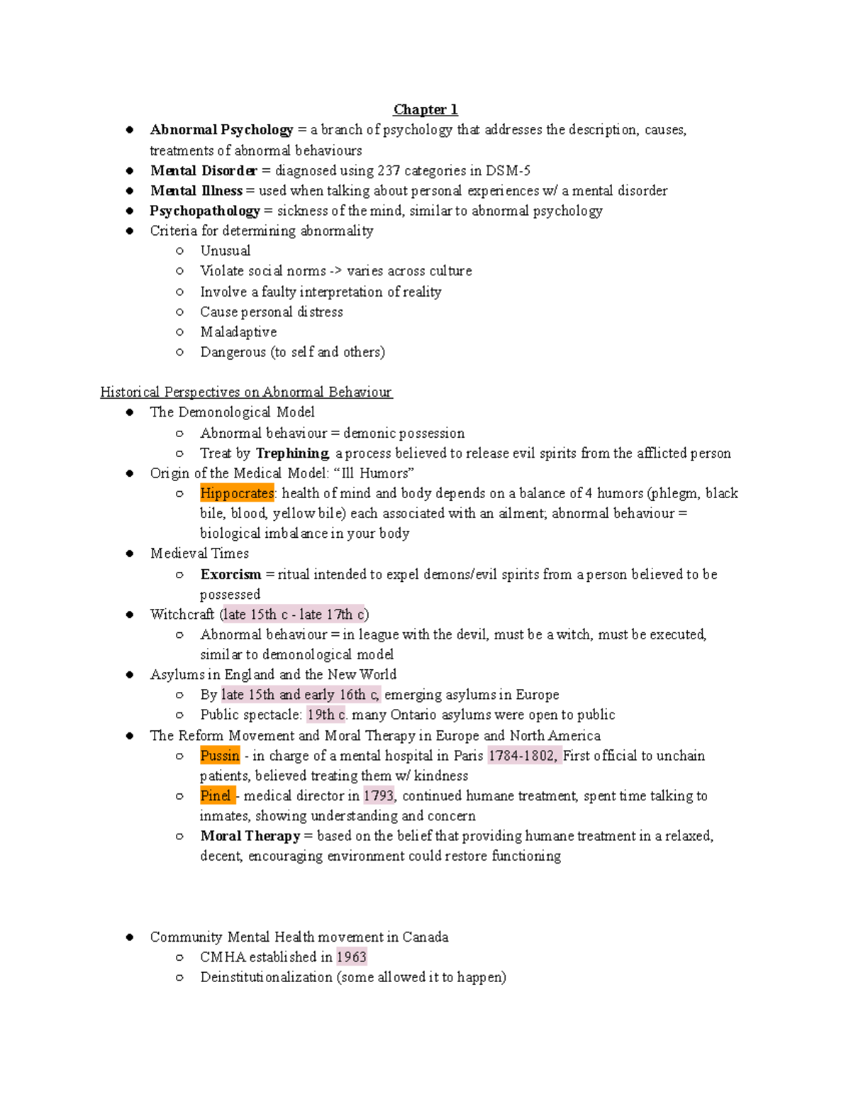 PSY223 Final Review - Summary Abnormal Psychology - Chapter 1 Abnormal ...