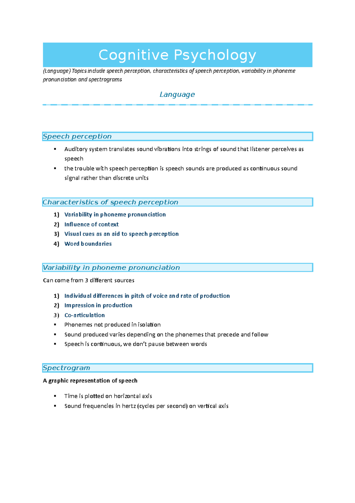 Cognitive Psychology 8 - Cognitive Psychology (Language) Topics include ...