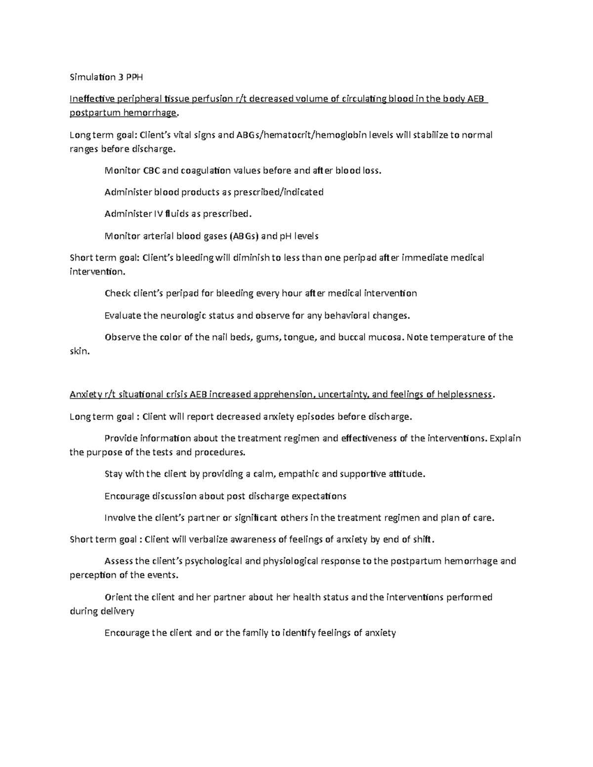 Ineffective Tissue Perfusion Goals 75 - ty1q4wc