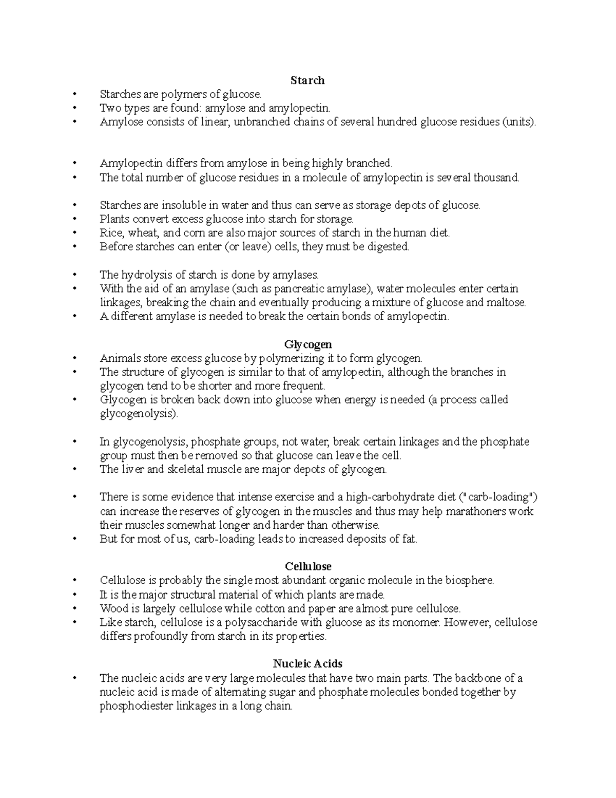 7 Chemical foundations 2019 Starch Starches are polymers of glucose