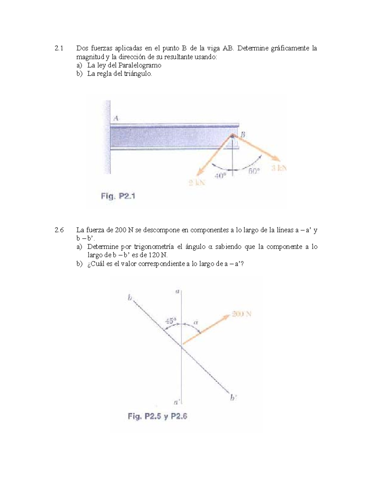 Problemas Clase Est+ítica - 2 Dos Fuerzas Aplicadas En El Punto B De La ...