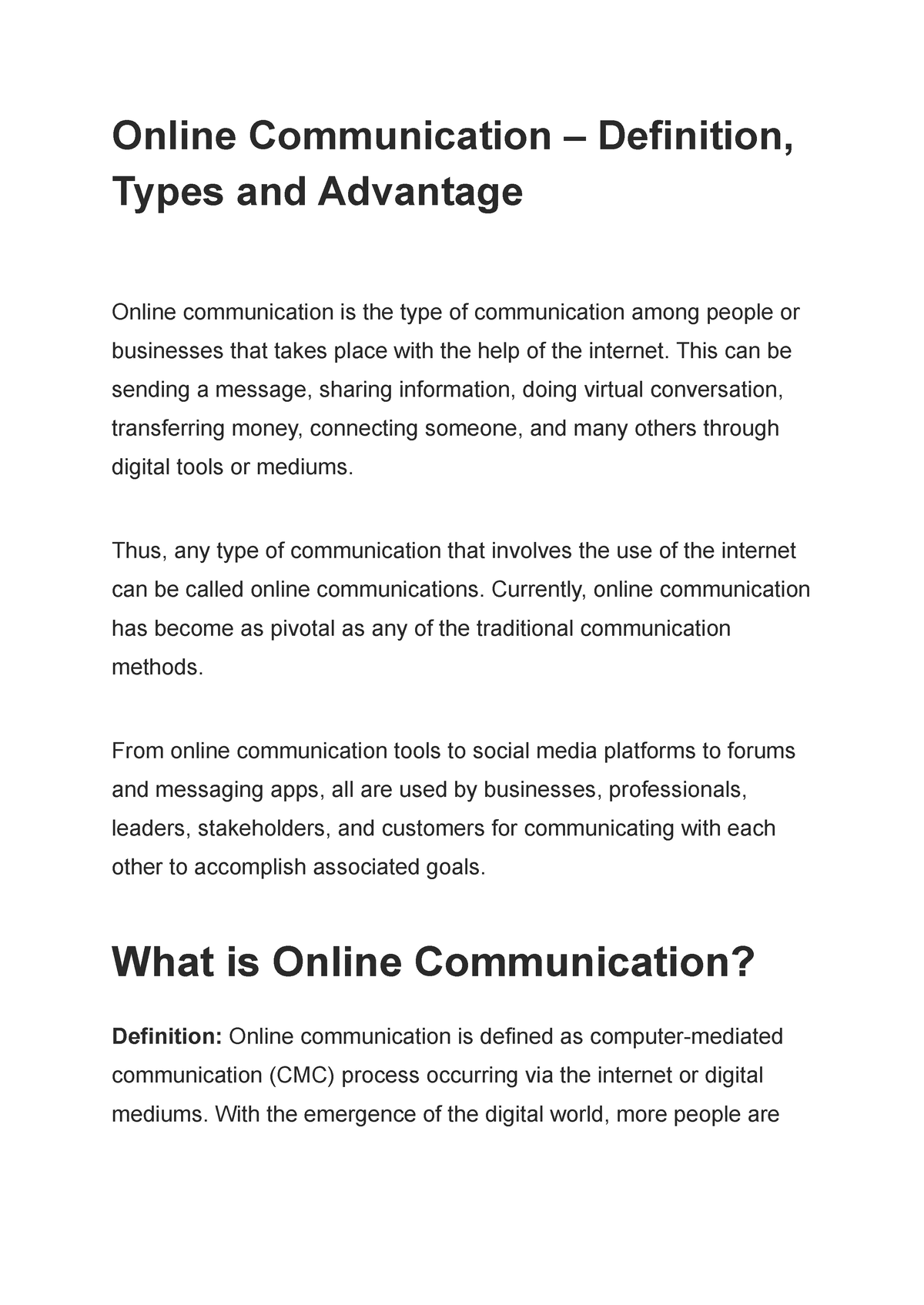 essay topics on online communication