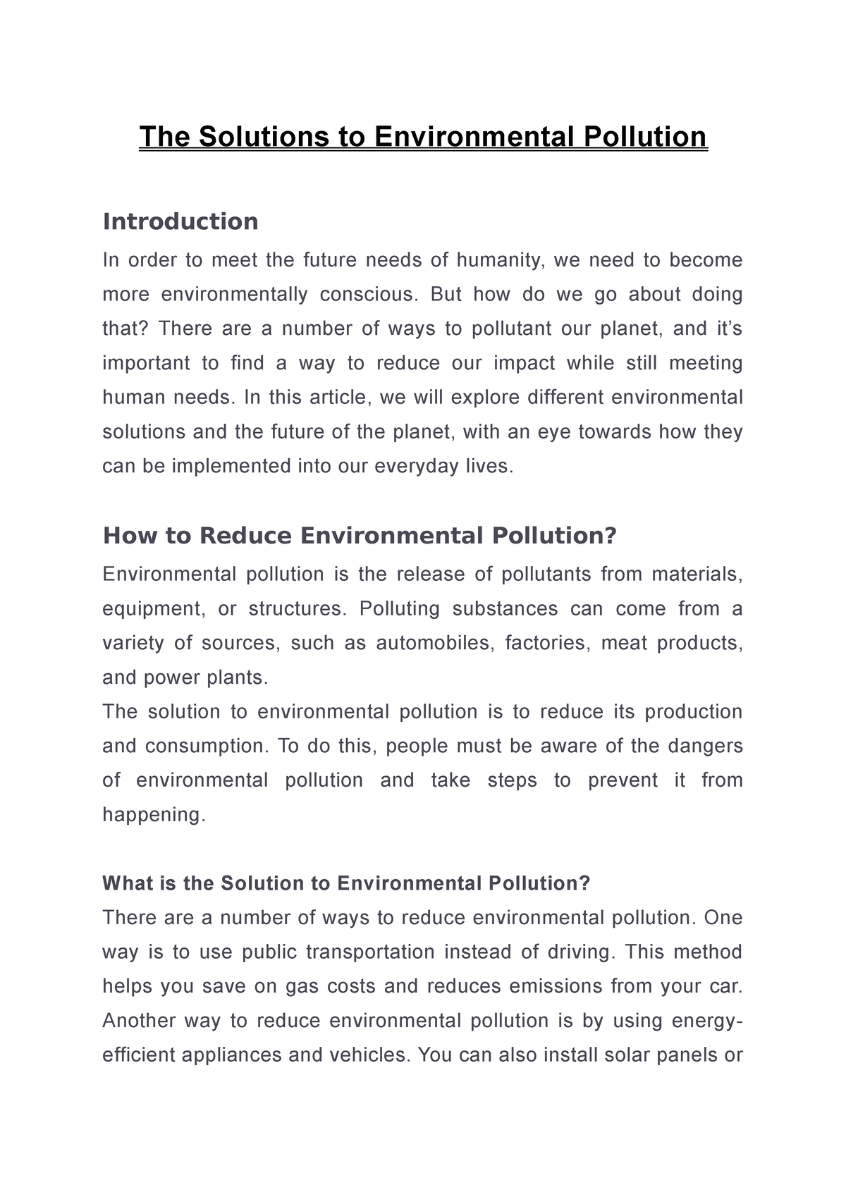 thesis on environmental pollution