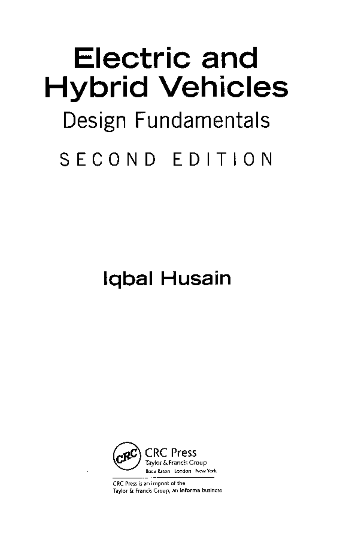 Electric and Hybrid Vehicles Design Fundamentals Electric and Hybrid Vehicles Design