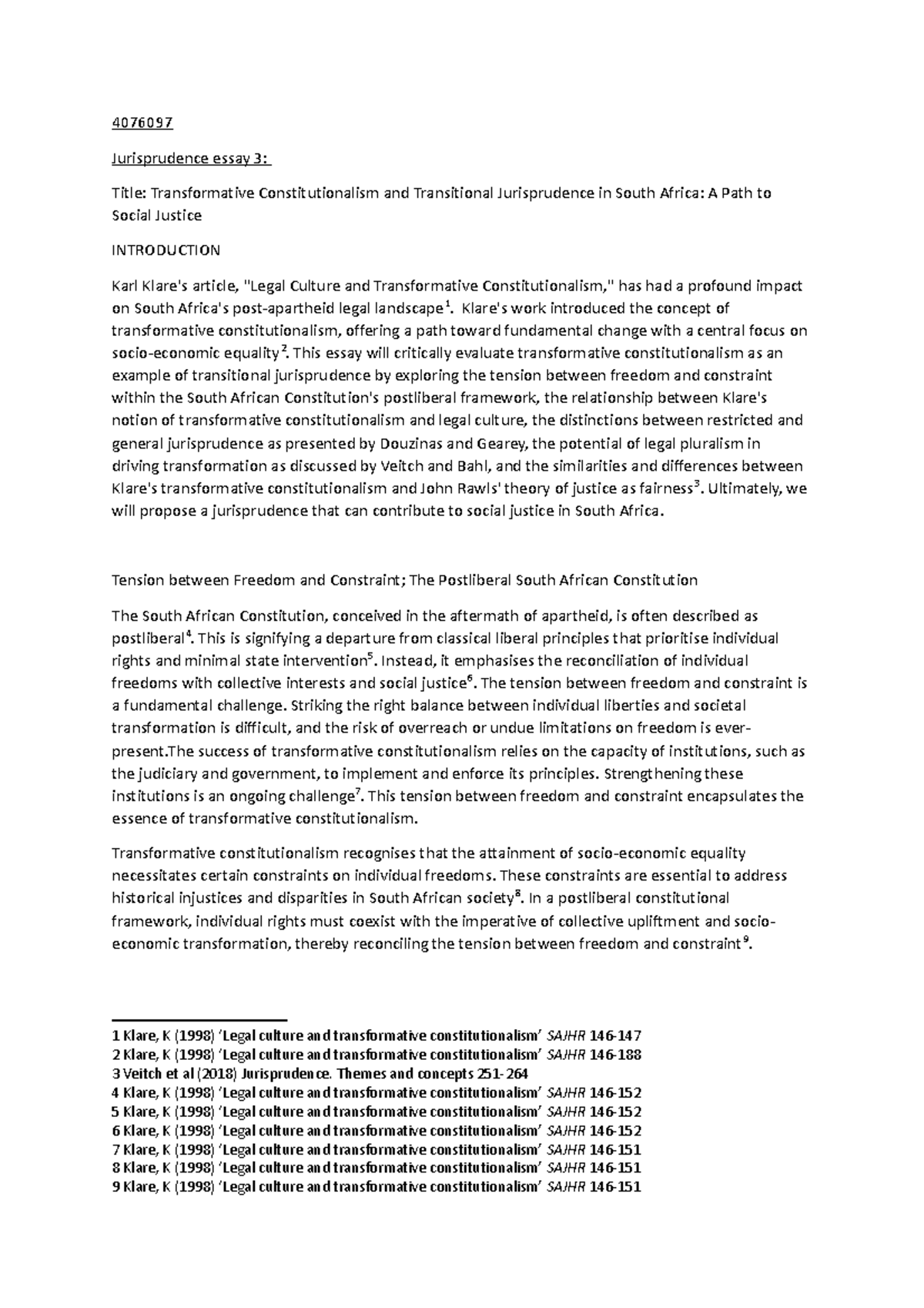 Jurisprudence essay 3 notes 4076097 Jurisprudence essay 3 Title