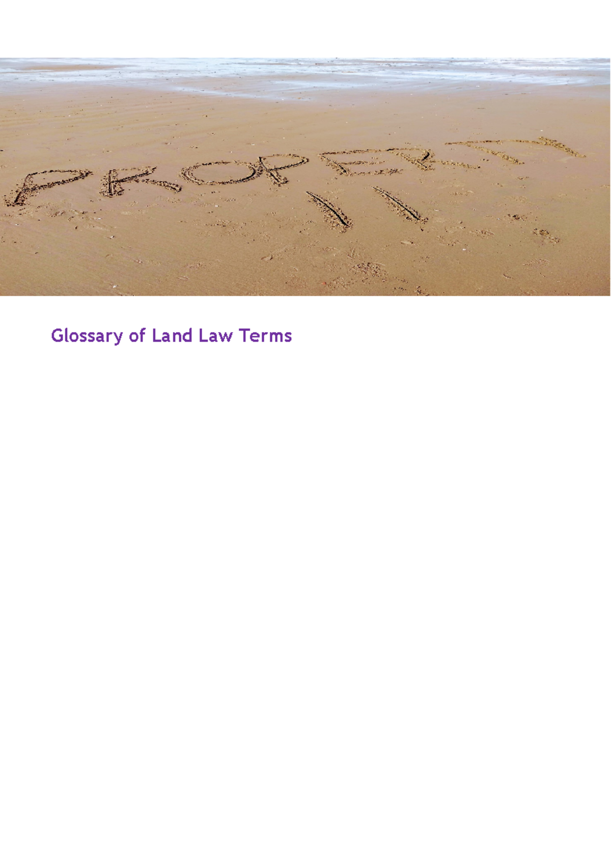 Glossary of Land Law Terms - Studocu