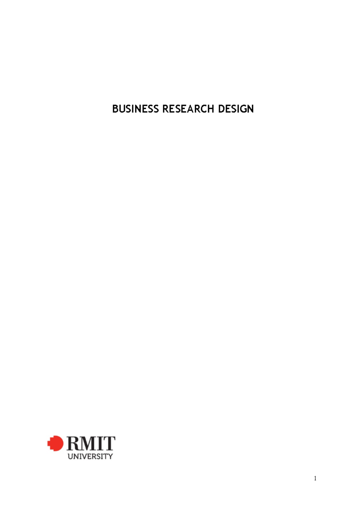 Business Research Design Research Notes - BUSINESS RESEARCH DESIGN ...