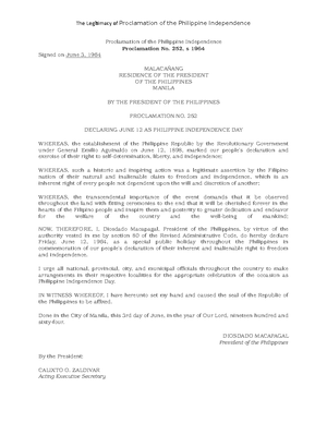 The Legitimacy Of The Proclamation Of The Philippine Independence Studocu
