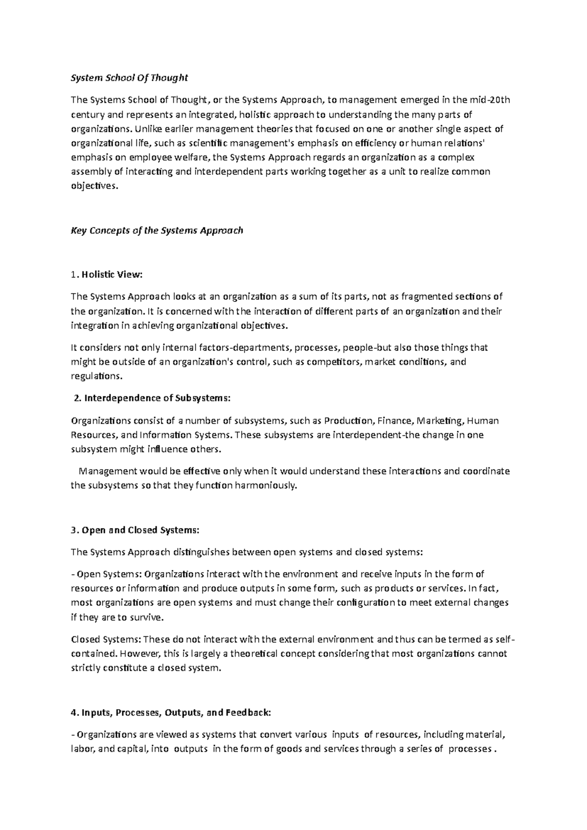 System School Of Thought 2 - System School Of Thought The Systems ...