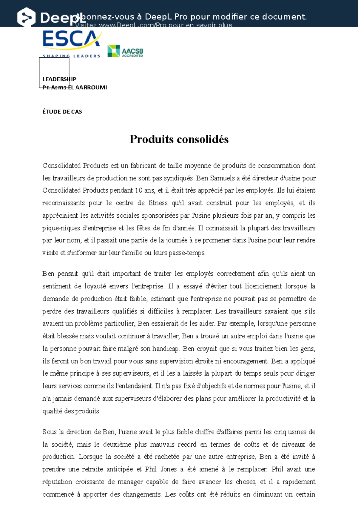 consolidated products case study