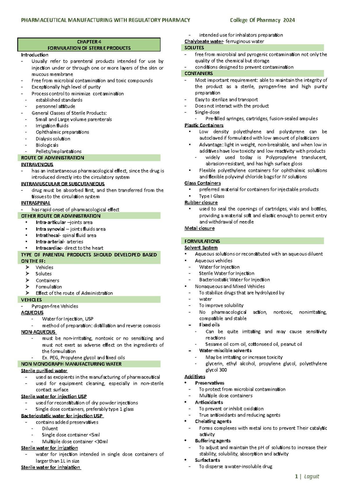 Pharm Manuf. Formulation OF Sterile Products - PHARMACEUTICAL ...