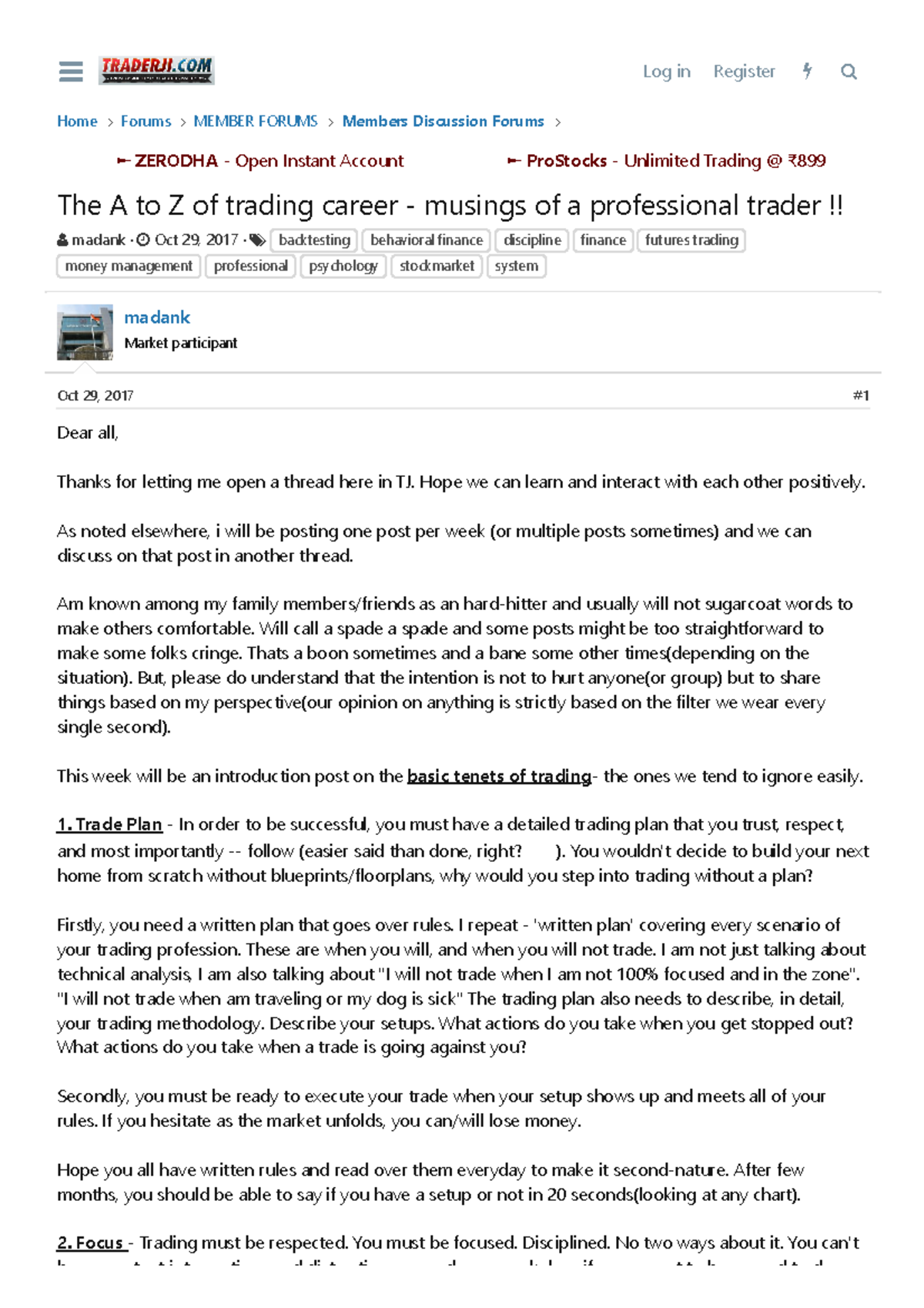 The A to Z of trading career - musings of a professional trader ...