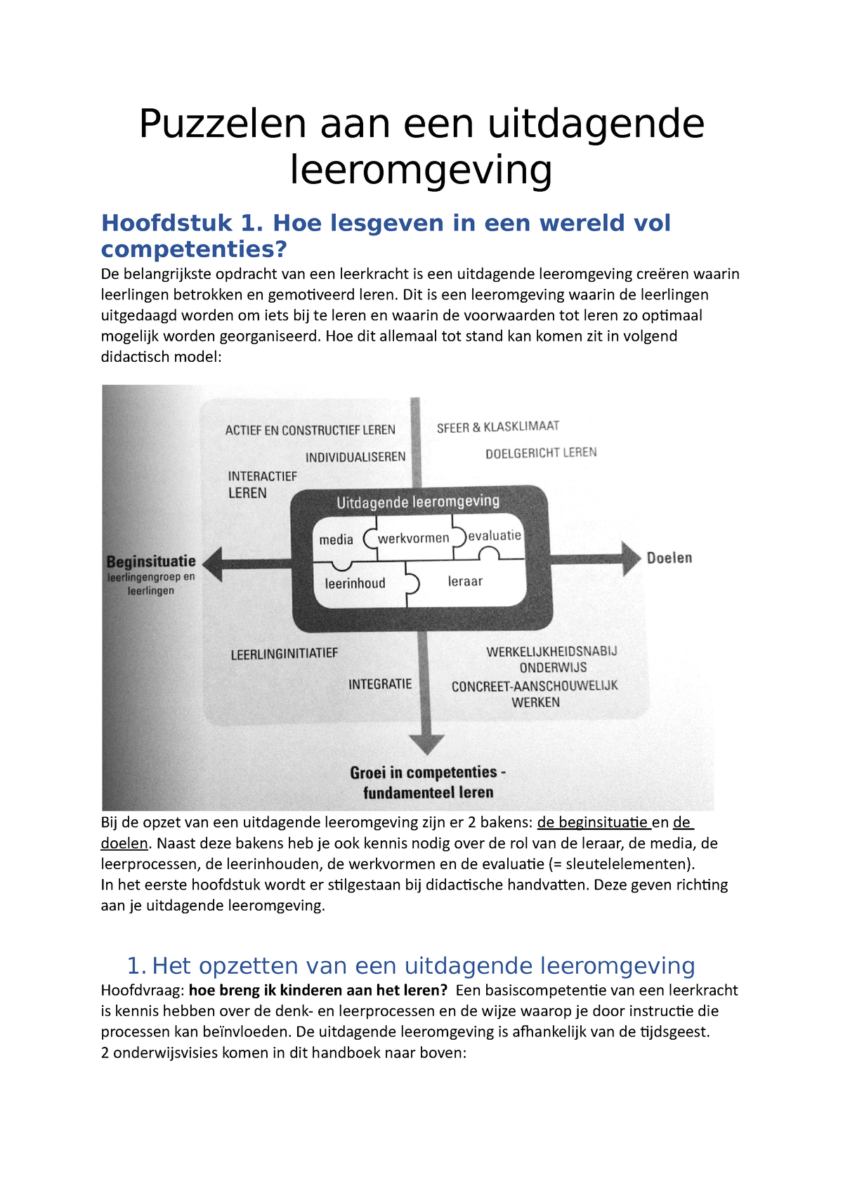 Samenvatting Puzzelen Aan Een Uitdagende Leeromgeving - Puzzelen Aan ...