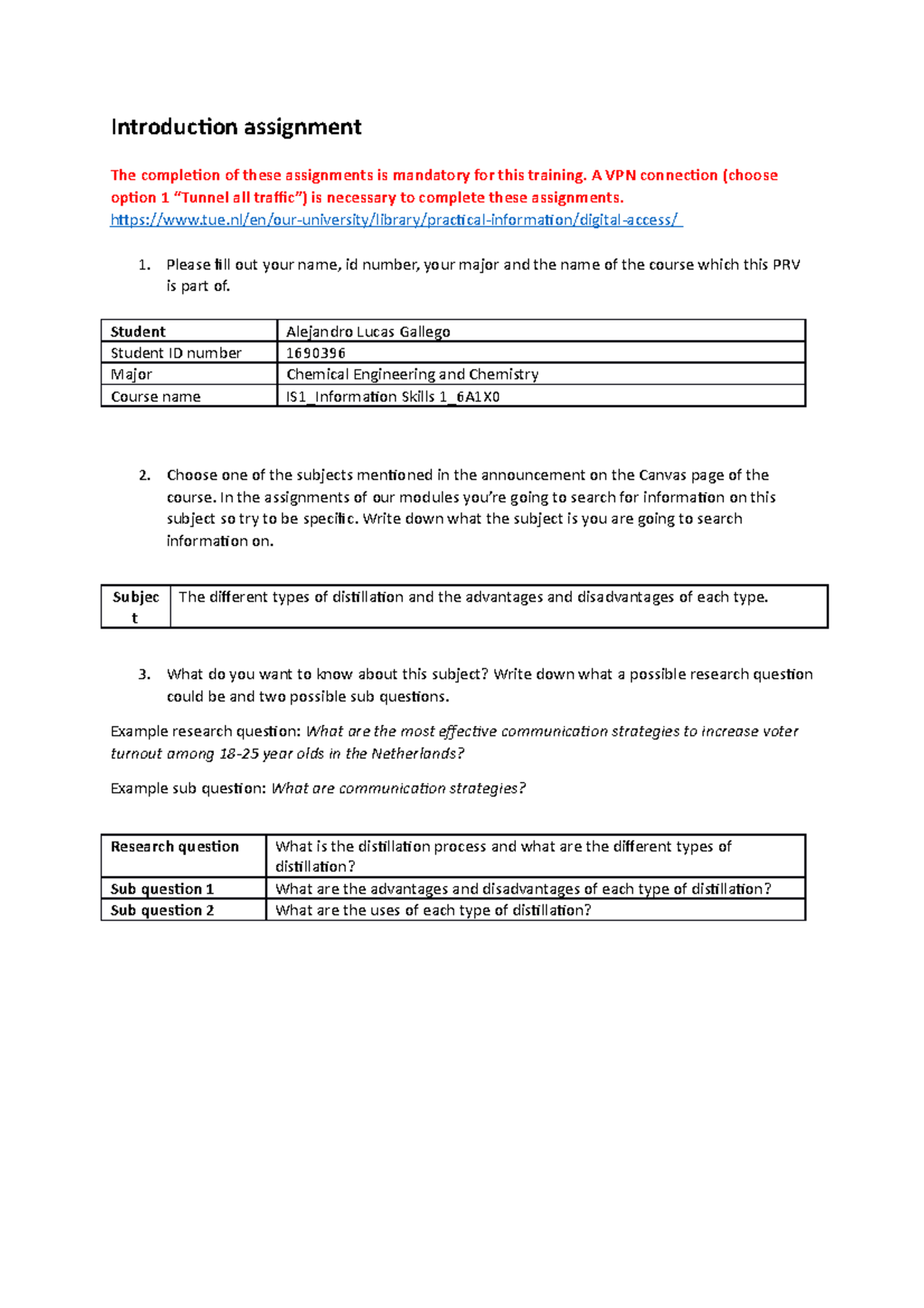 Introduction Assignment 1 - Introduction assignment The completion of ...