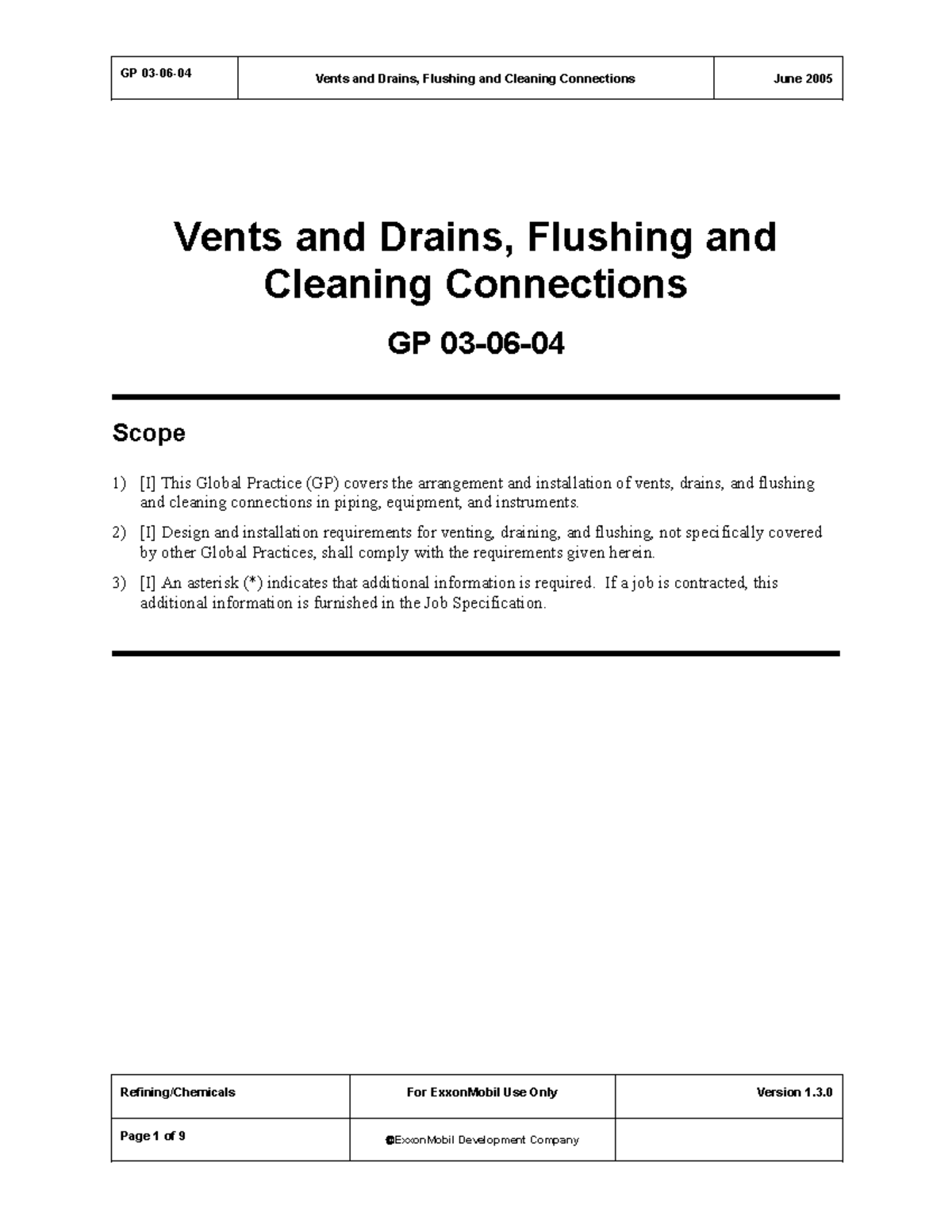 GP 03 06 04 - s/N - Vents and Drains, Flushing and Cleaning Connections ...