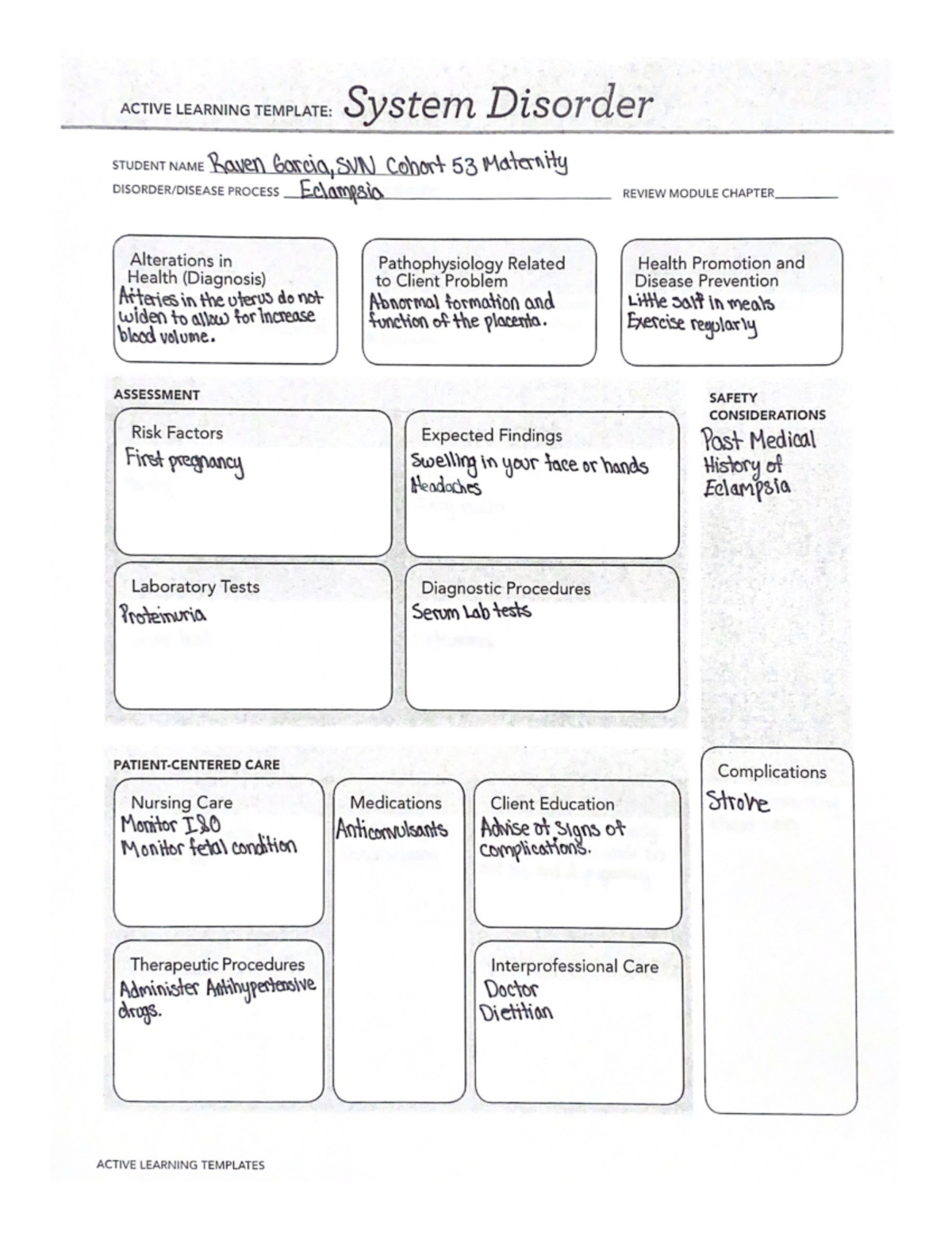 Ch 29 packet 2 - course work - ACTIVE LEARNING TEMPLATE: System ...