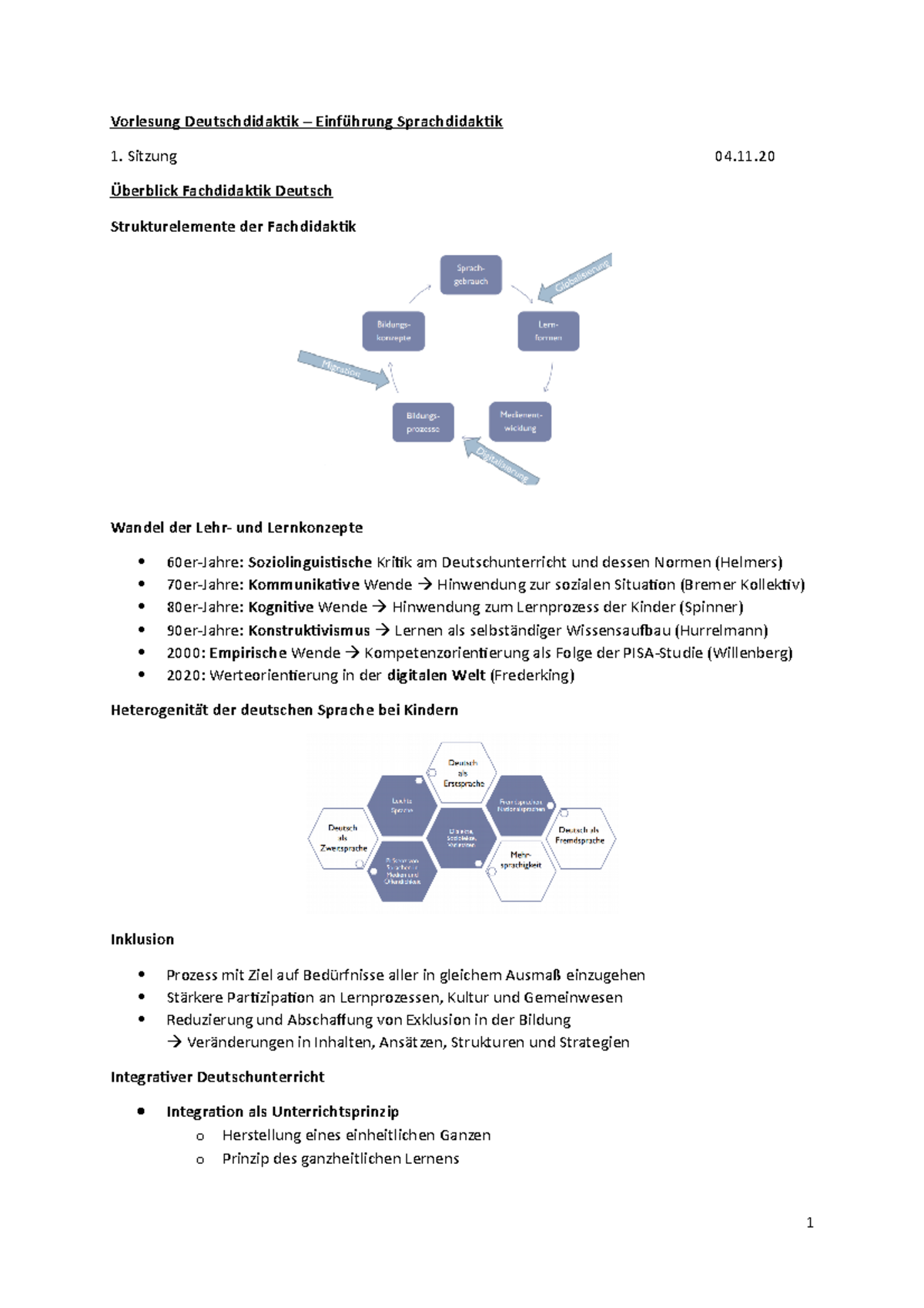 Vorlesung Einführung Sprachdidaktik WS20/21 - Vorlesung Deutschdidakik ...