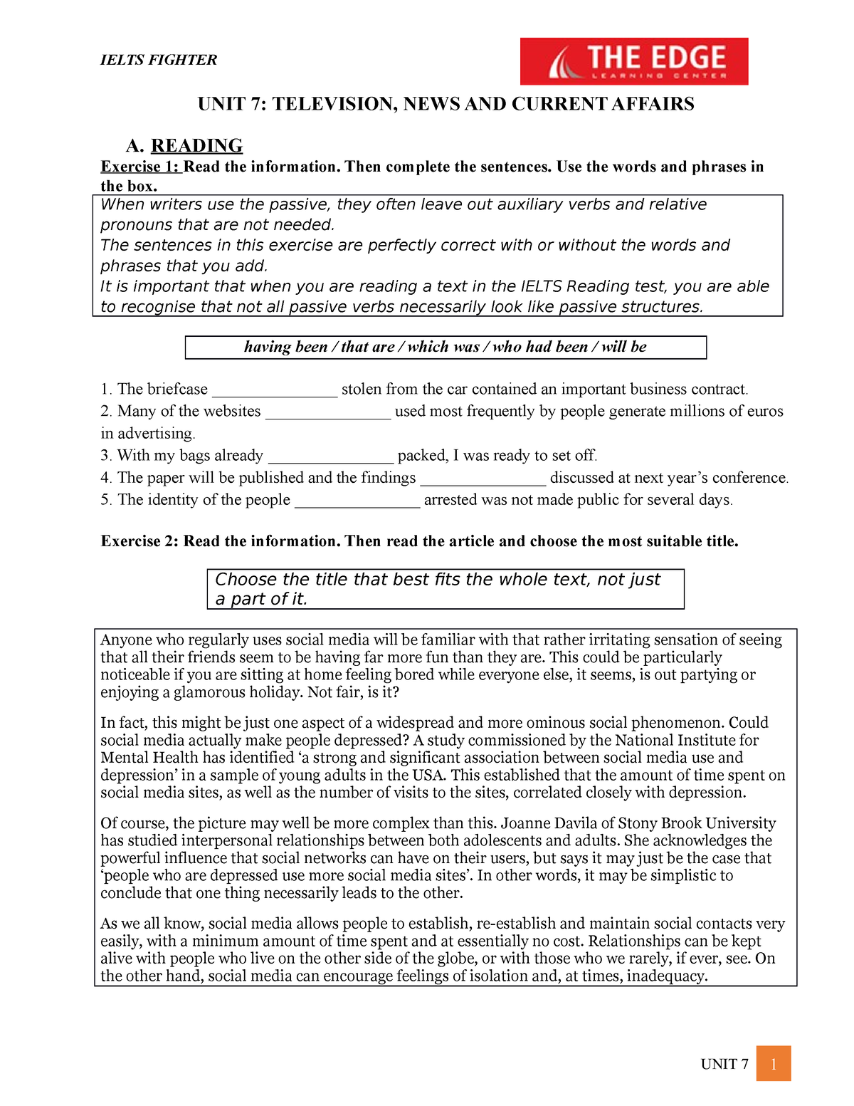 television essay in ielts