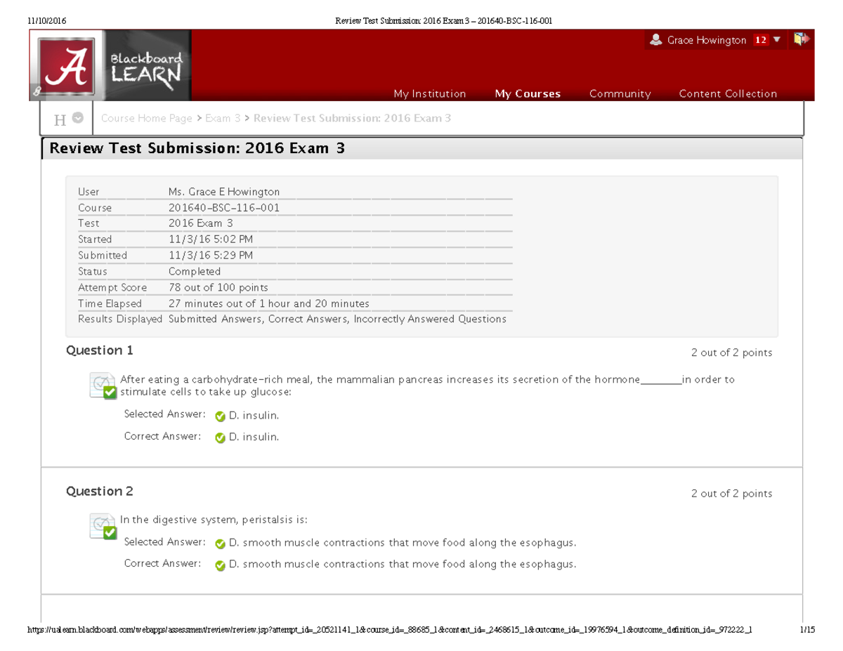 BSC 116 Exam 3 Practice Test - H Course Home Page Exam 3 Review Test ...