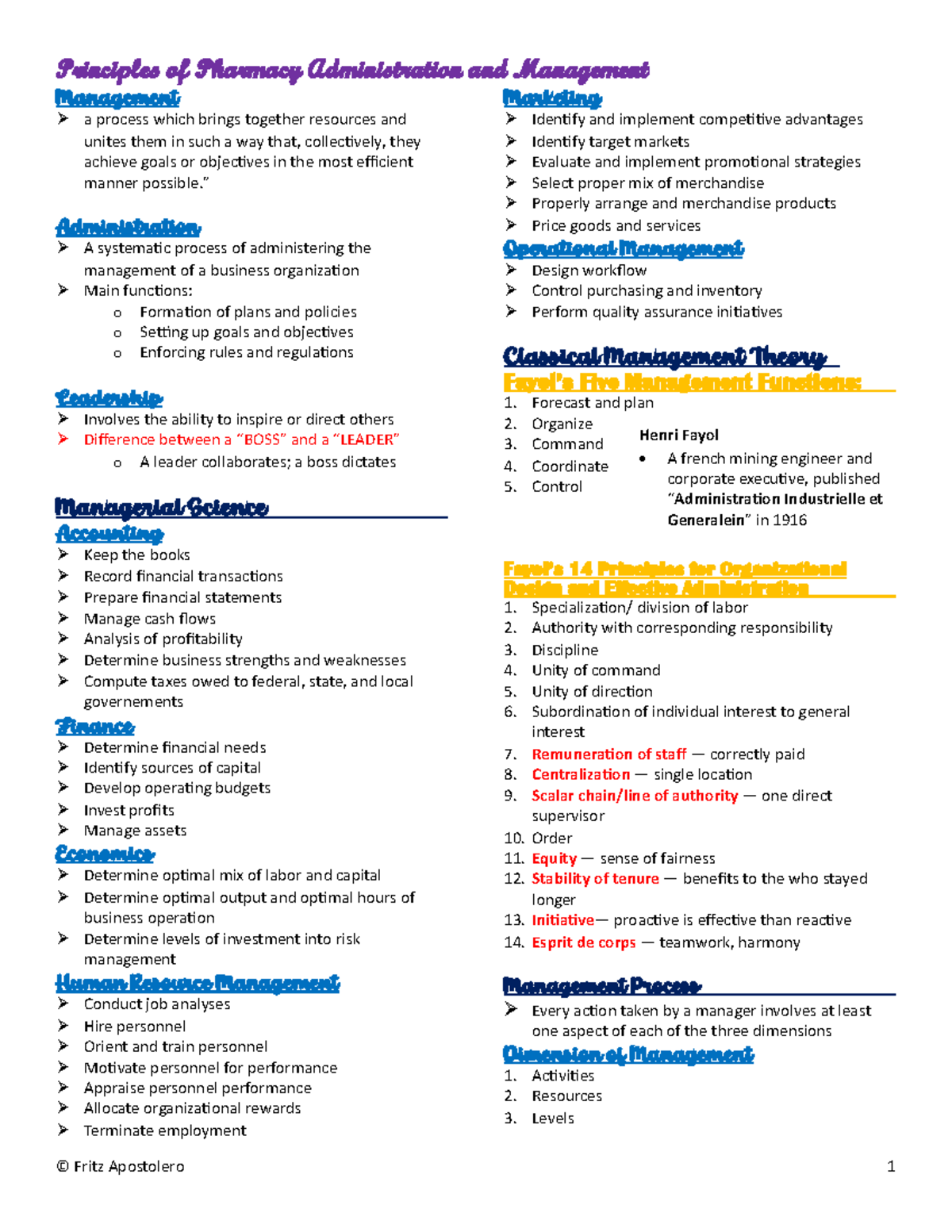 Administration and Management - ” Administration Ø A systema;c process ...