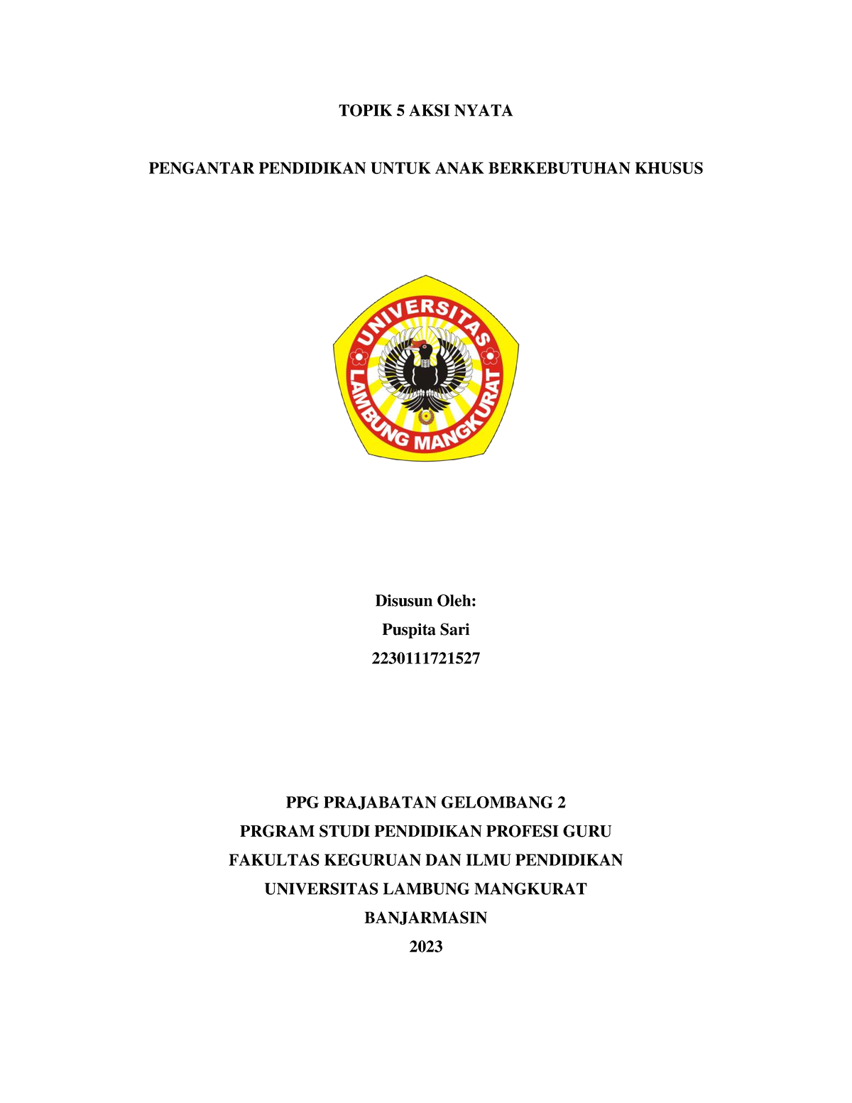 Topik 5 Aksi Nyata - TOPIK 5 AKSI NYATA PENGANTAR PENDIDIKAN UNTUK ANAK ...