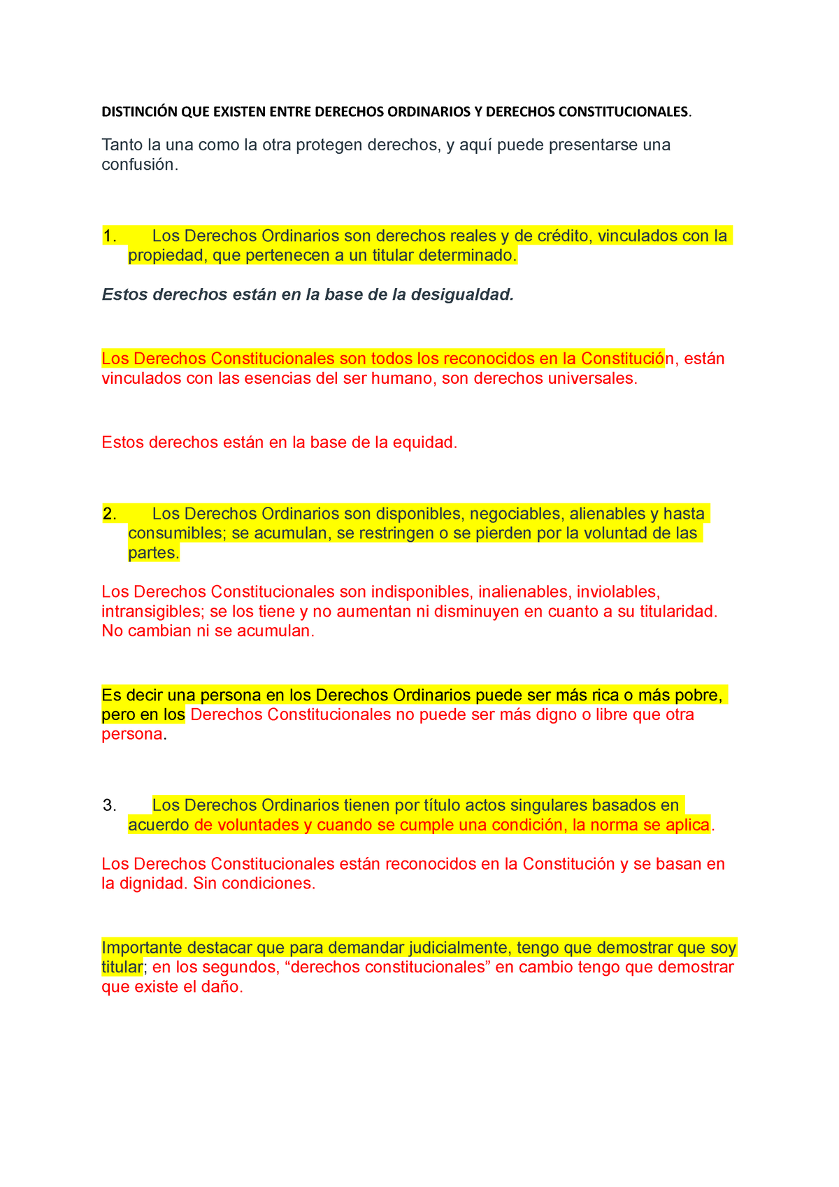 Distinción QUE Existen Entre Derechos Ordinarios Y Derechos ...