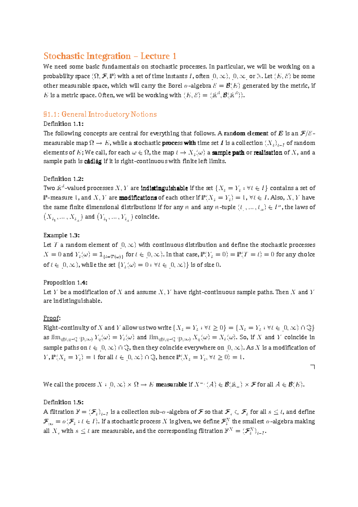 Stochastic Integration L1 Stochastic Integrationstochastic Studeersnel