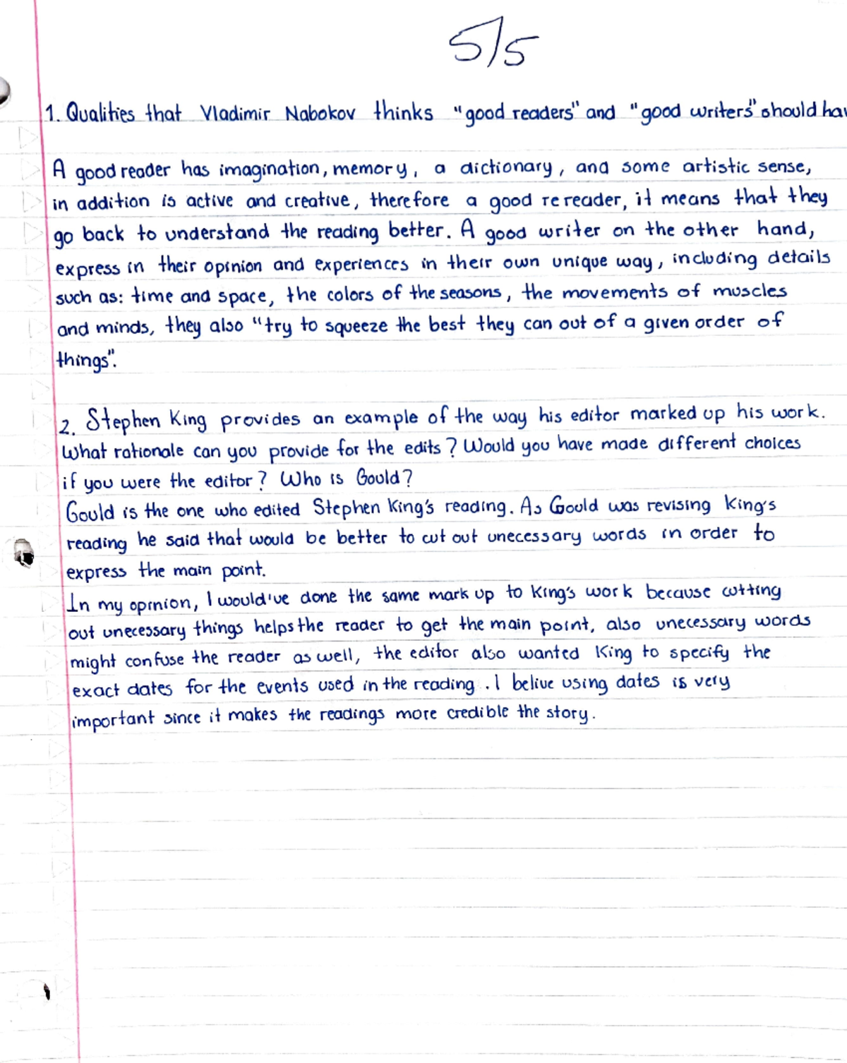 Engl 5, 6 - Good readers and good writers by Vladimir Nabokov - _1. QuQ ...