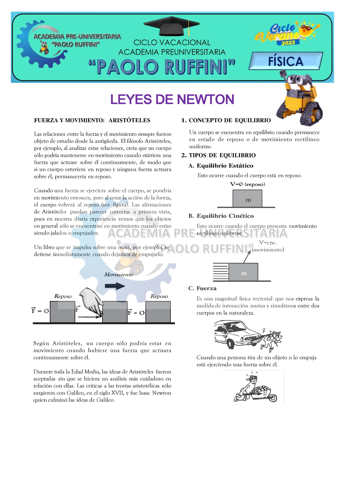 Leyes De Newton Fisica M Fuerza Y Movimiento AristÓteles Las Relaciones Entre La Fuerza Y 7990