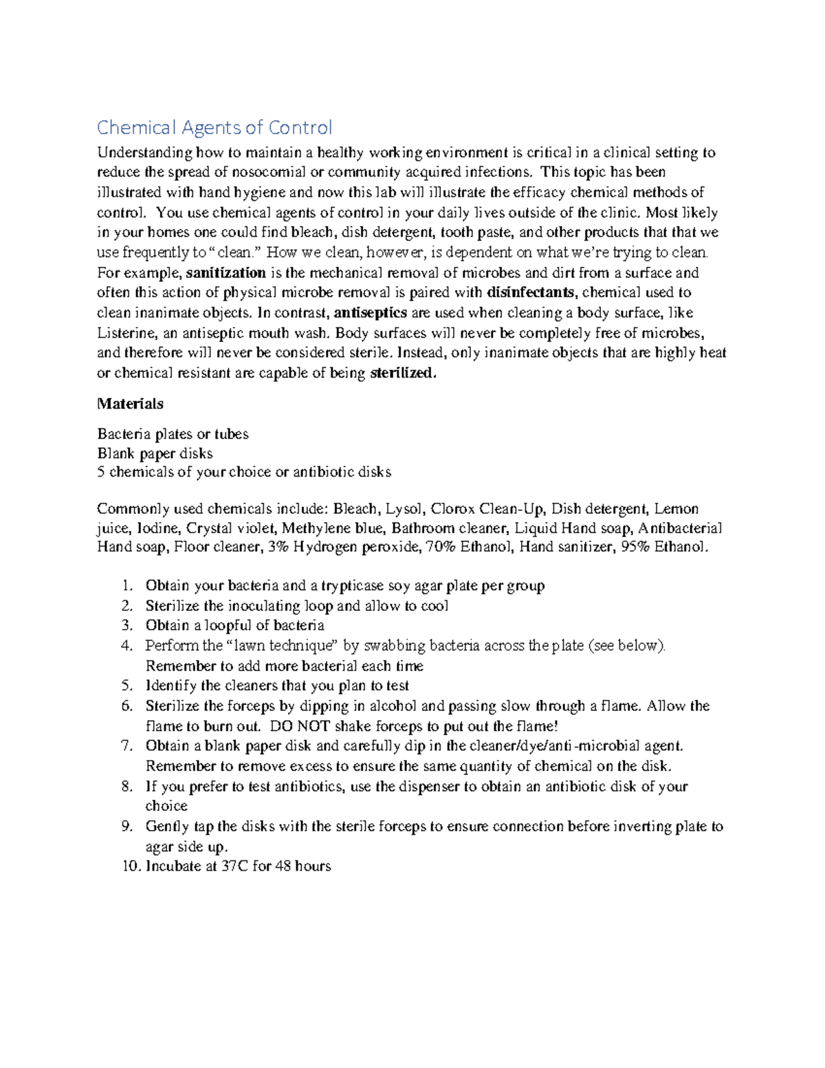 08 Chemical Agents SP22 Chemical Agents of Control Understanding how