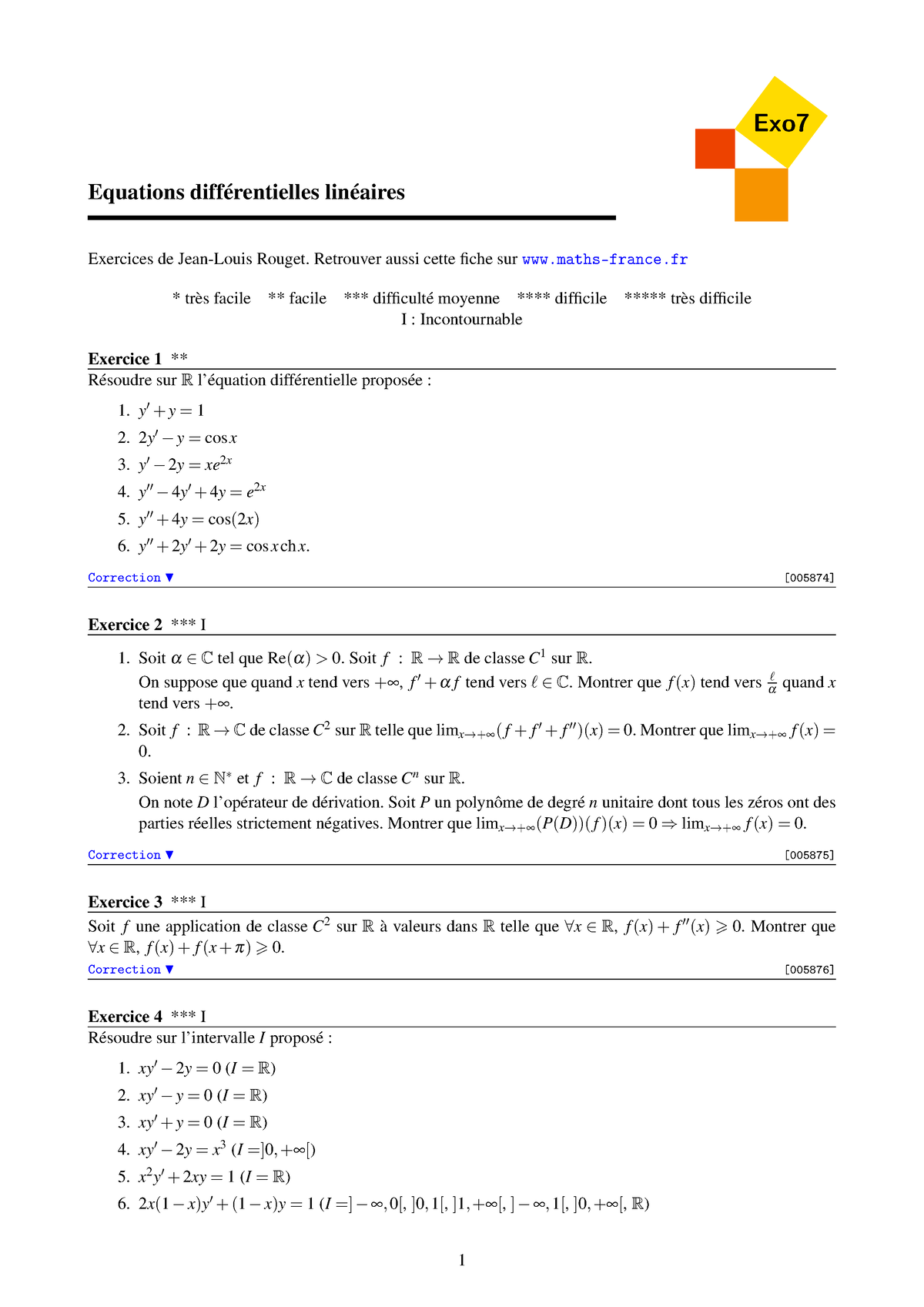 Fic00137 - Mathematics Lessons And Exercises - Exo Equations ...