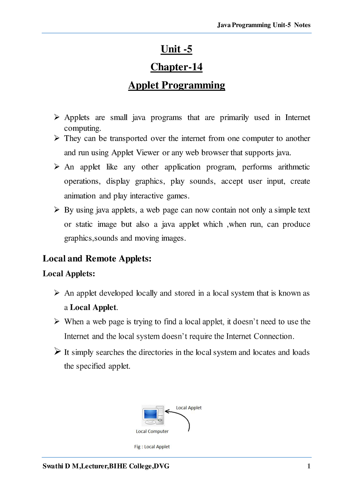 java-unit-5-notes-final-unit-chapter-applet-programming-applets-are-small-java-programs